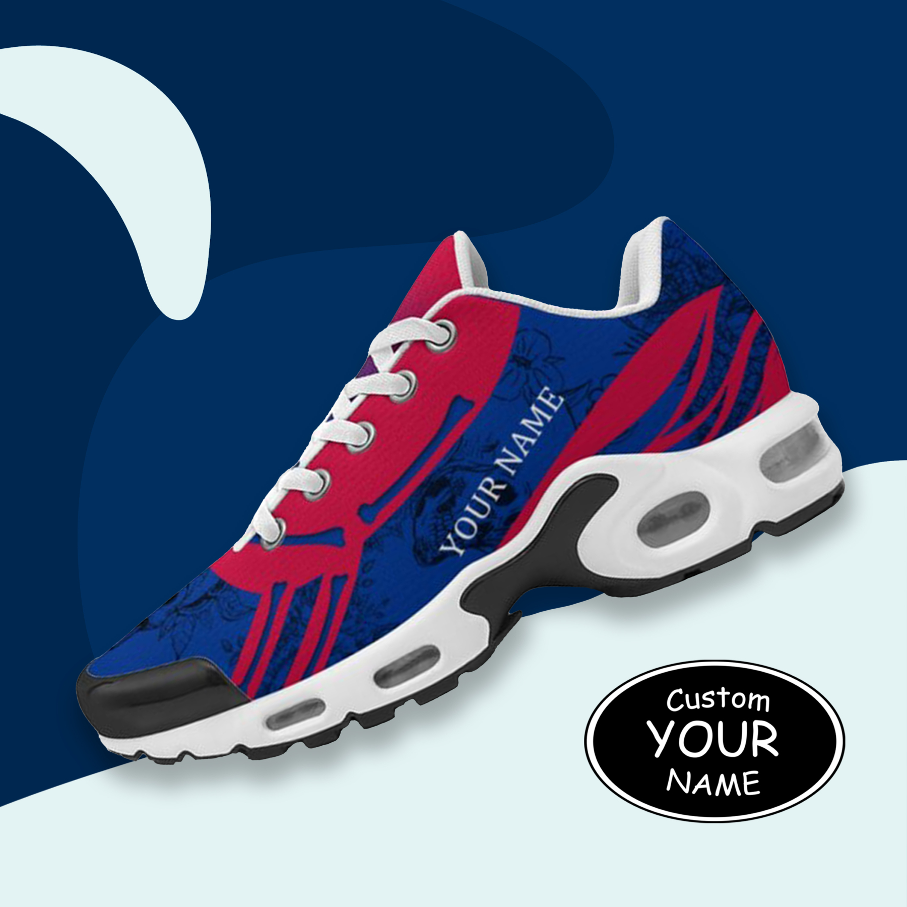 TN-25-cy-Buffalo-4-1，Personalized  Buffalo Sneakers, Custom Breathable Walking Shoes, Patriotic Running Shoes