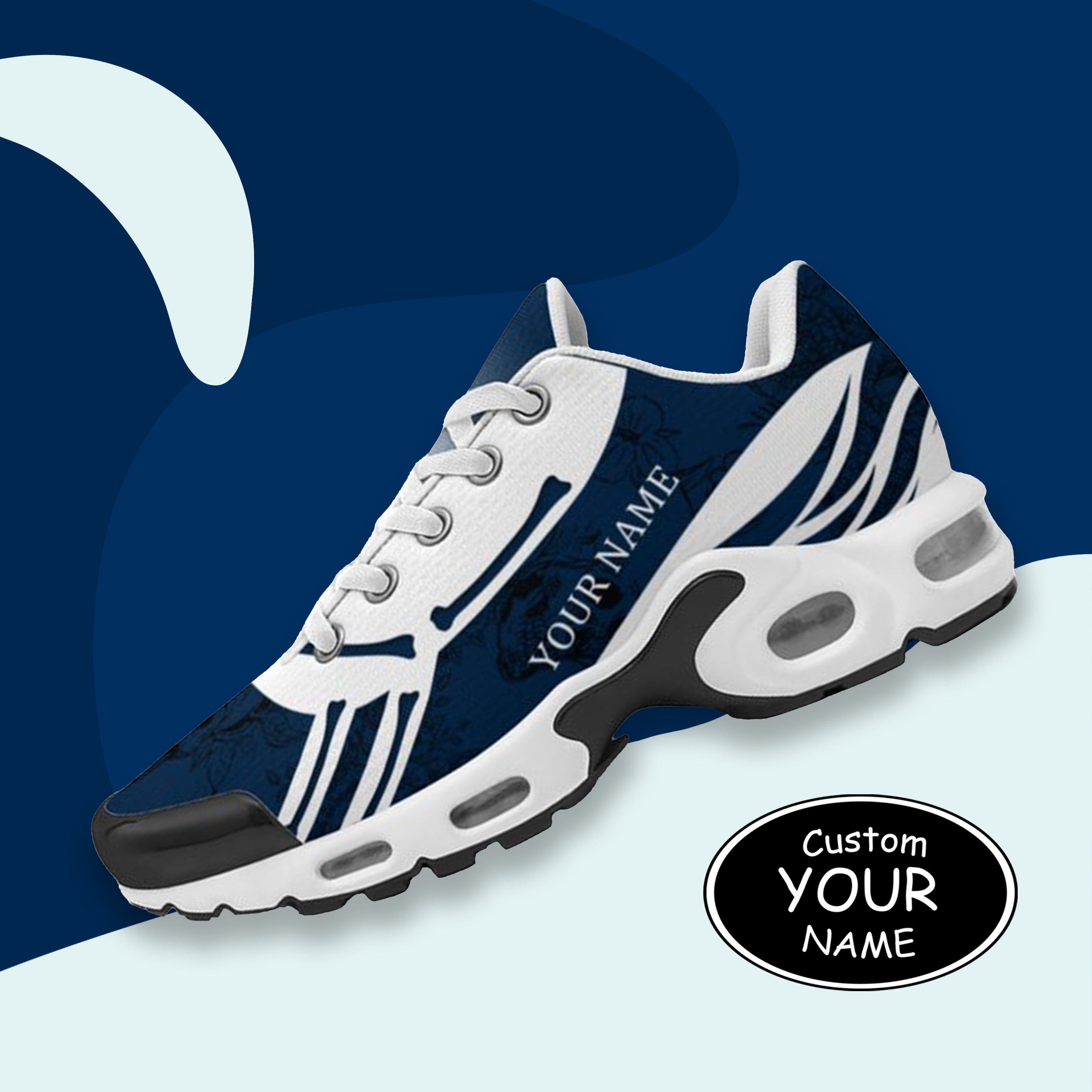 TN-25-cy-Dallas-9-1，Personalized  Dallas Sneakers, Custom Breathable Walking Shoes, Patriotic Running Shoes