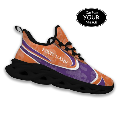Max Sowl-25-cy-Clemson-1-5, Personalized Clemson Tigers Custom Max Sowl Shoes, Personalized Sport Footwear, Custom Color-Blocked Running Shoes