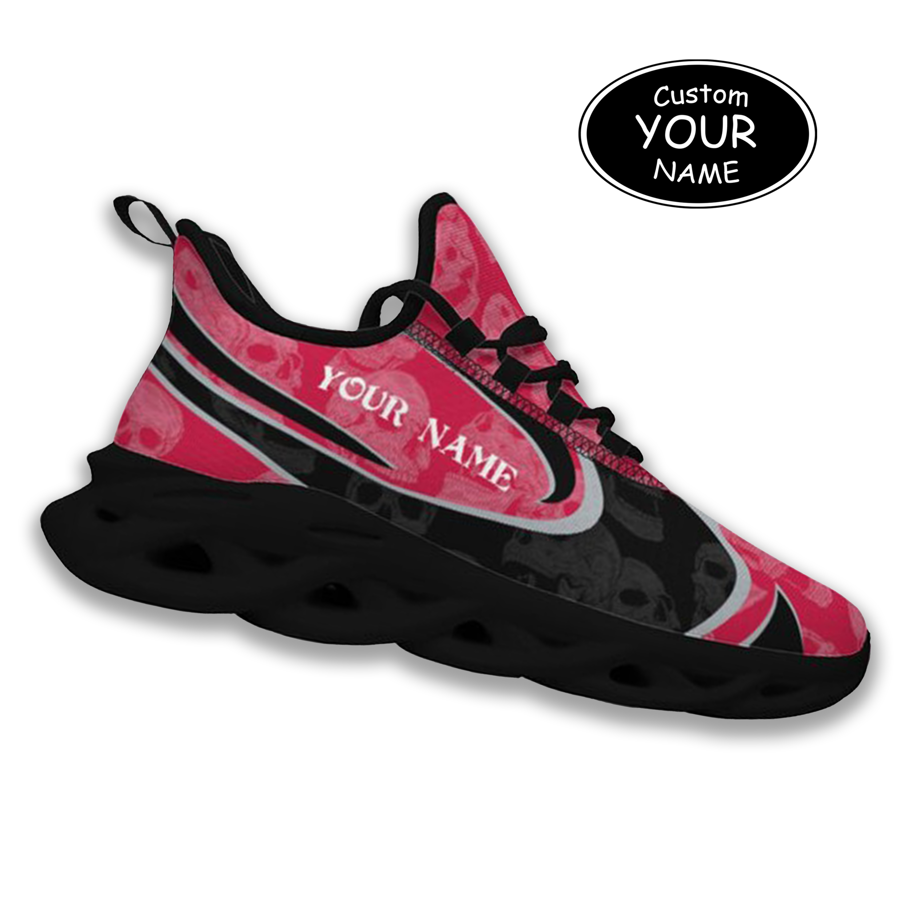 Max Sowl-25-cy-Columbus-3-5, Personalized Ohio State Buckeyes Custom Max Sowl Shoes, Personalized Skull Sport Footwear, Custom Color-Blocked Running Shoes