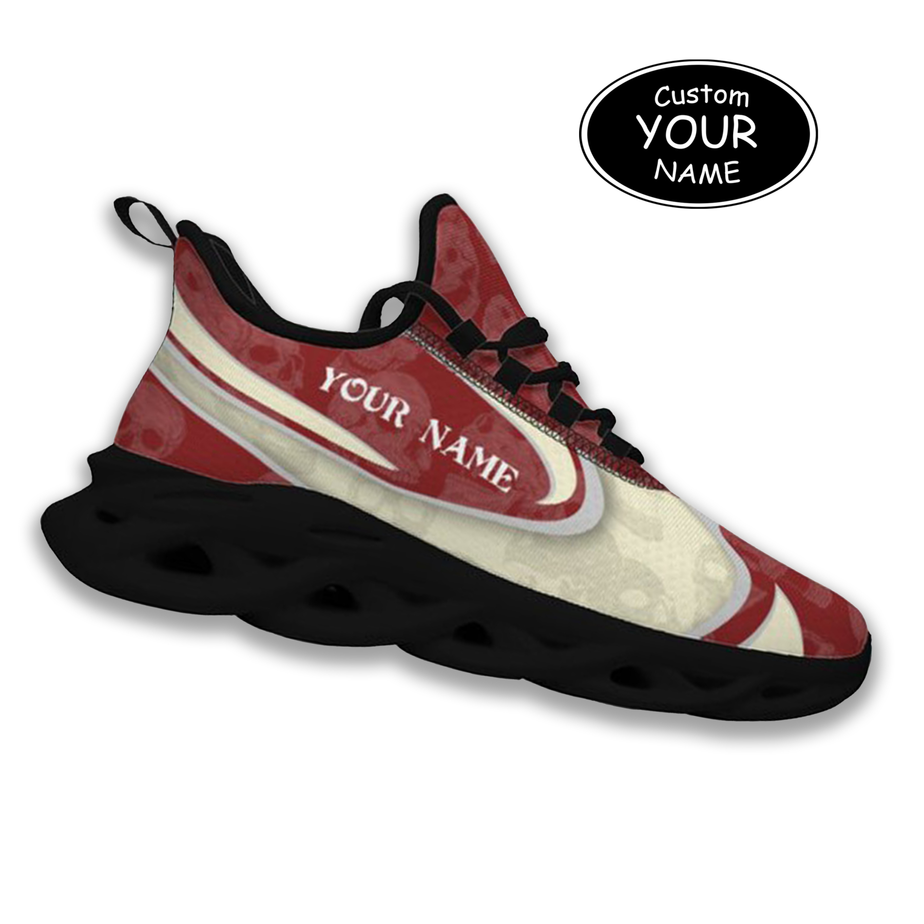 Max Sowl-25-cy-Norman-4-5, Personalized Oklahoma Sooners Custom Max Sowl Shoes, Personalized Skull Sport Footwear, Custom Color-Blocked Running Shoes