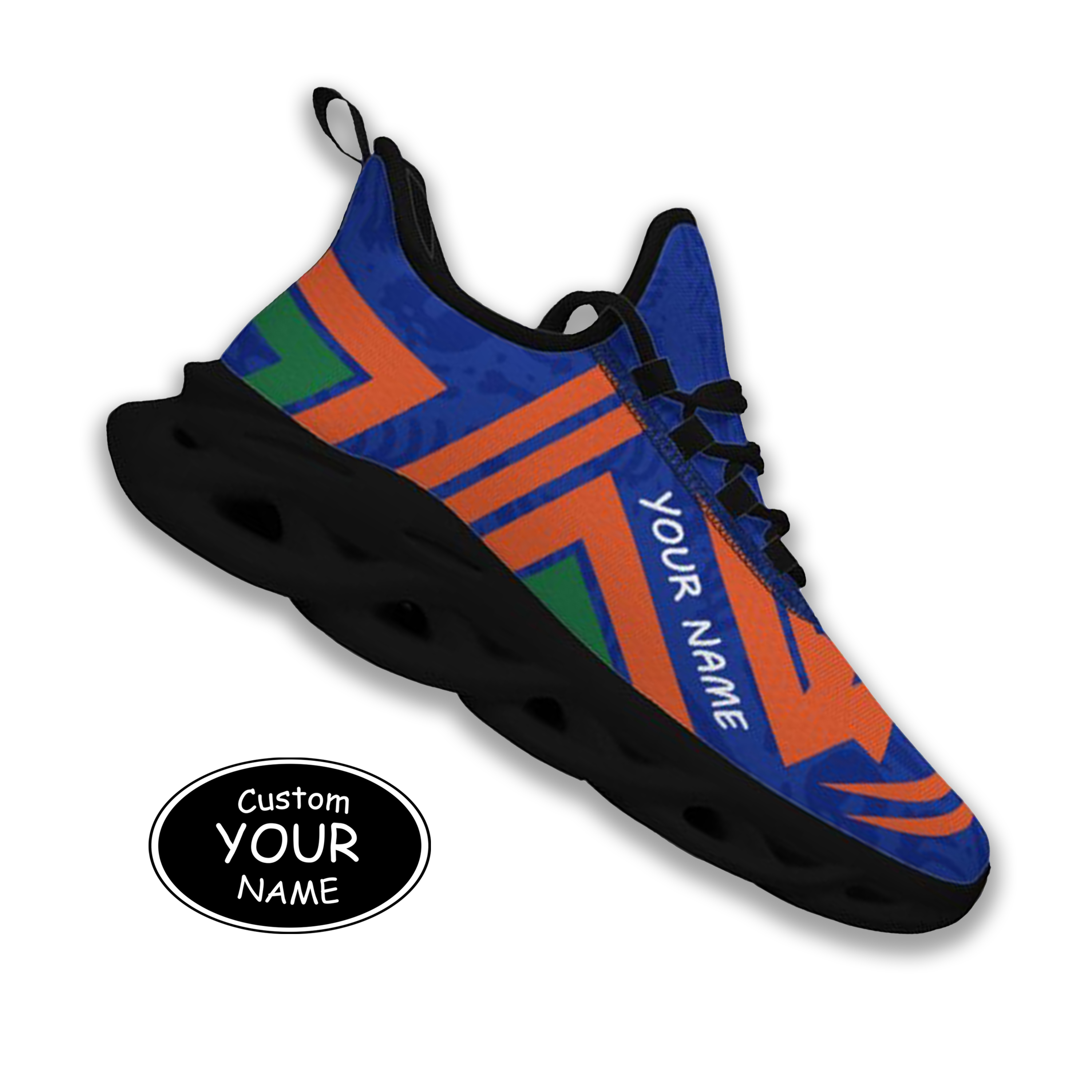 Max Sowl-25-cy-Gainesville-7-4, Personalized Florida Gators Custom Max Sowl Shoes, Personalized Sport Footwear, Custom Color-Blocked Running Shoes