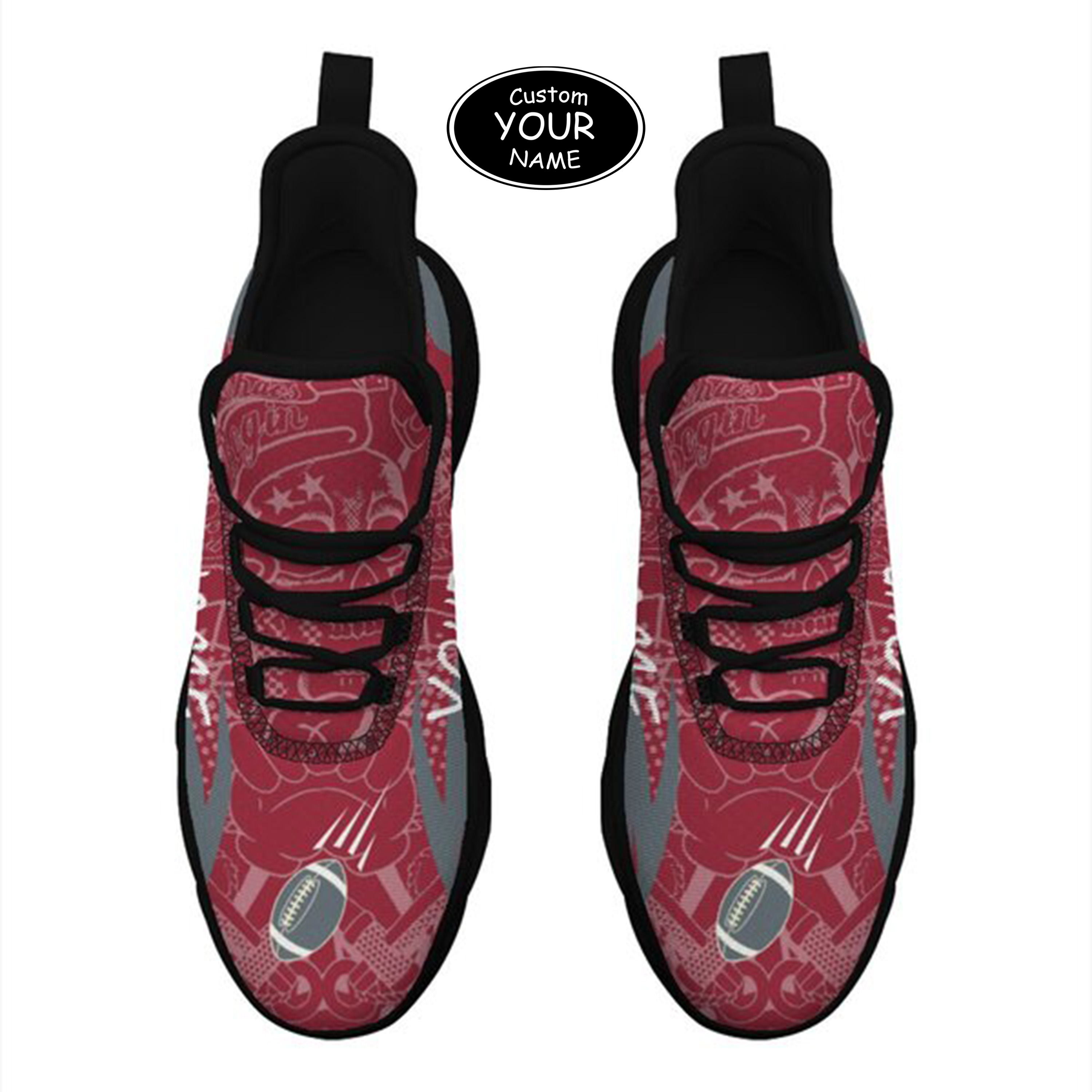 Max Sowl-25-yy-Pullman-10-4, Personalized Washington State Cougars Custom Max Sowl Shoes, Personalized Sport Footwear, Custom Color-Blocked Running Shoes