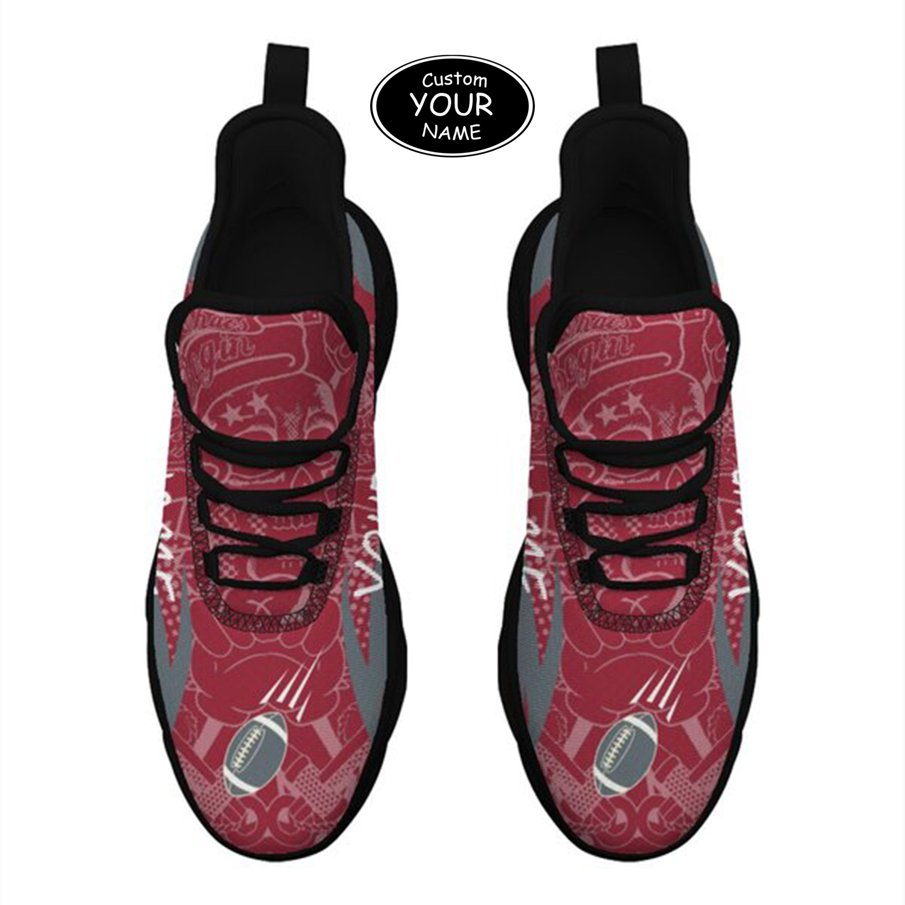 Max Sowl-25-yy-Pullman-10-4, Personalized Washington State Cougars Custom Max Sowl Shoes, Personalized Sport Footwear, Custom Color-Blocked Running Shoes