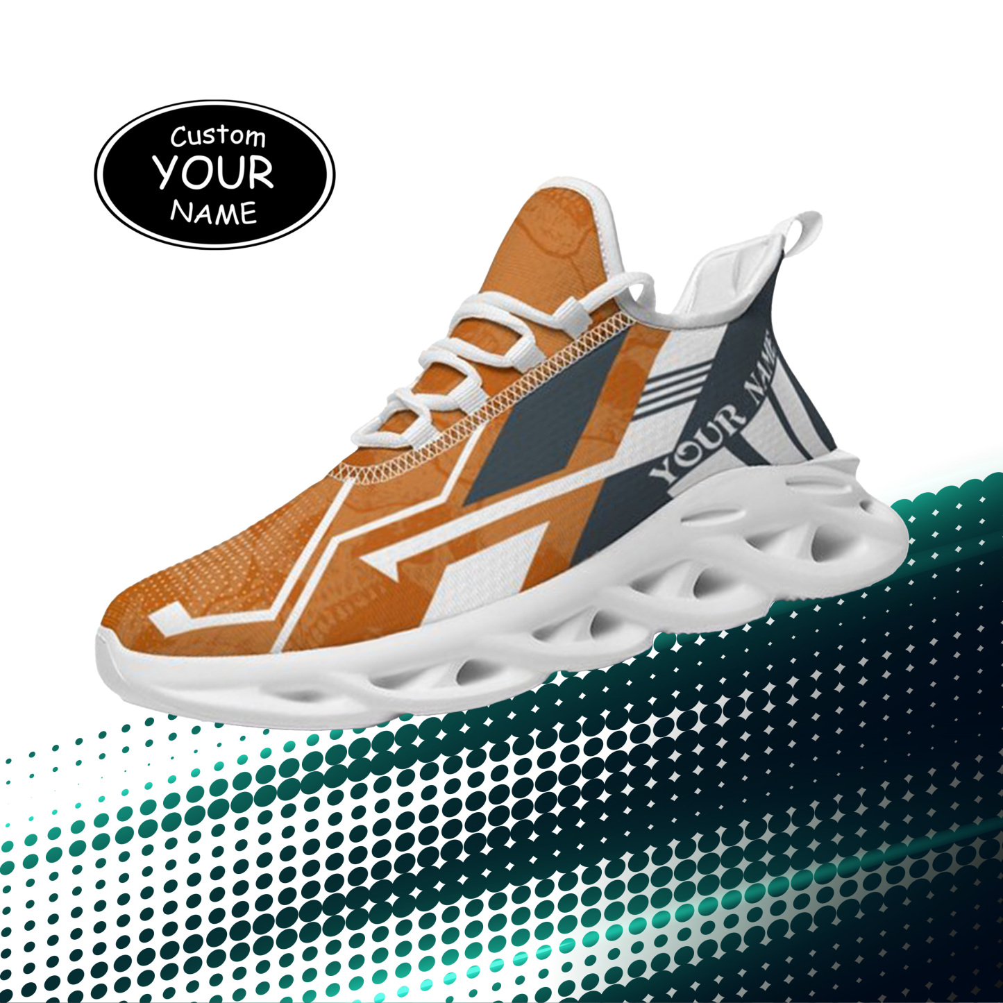 Personalized Texas Longhorns Custom Max Sowl Shoes, Personalized Skull Sport Footwear, Custom Color-Blocked Running Shoes