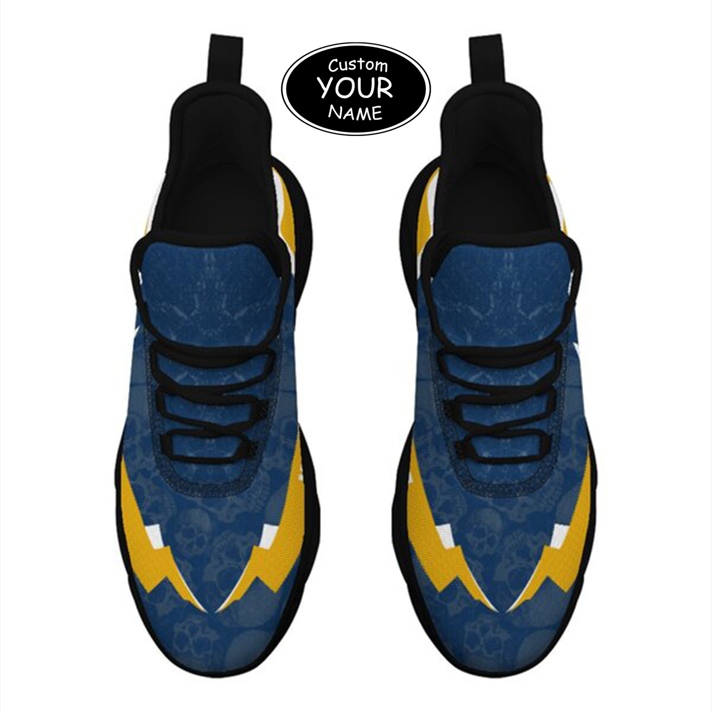 Max Sowl-25-cy-Morgantown-20-6, Personalized West Virginia Mountaineers Custom Max Sowl Shoes, Personalized Skull Sport Footwear, Custom Color-Blocked Running Shoes