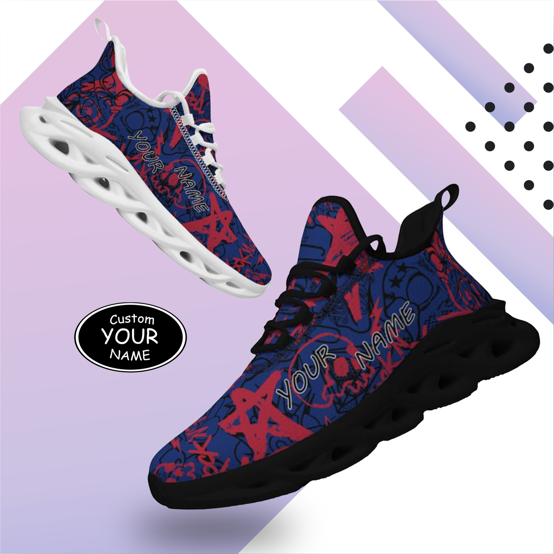 New York, Personalized Sneakers, Custom Breathable Walking Shoes, Patriotic Running Shoes