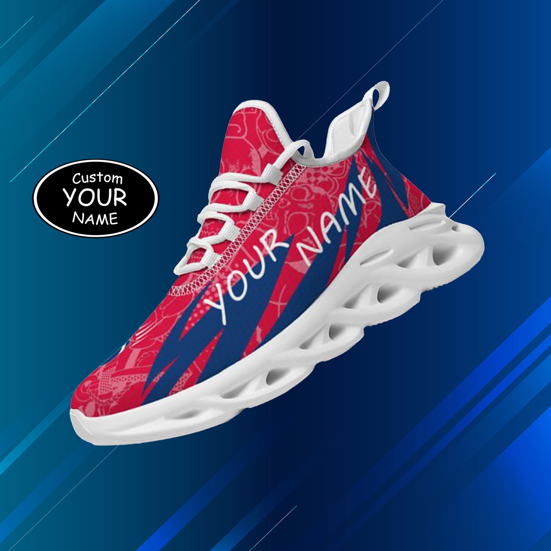 Personalized Fresno State Bulldogs Custom Max Sowl Shoes, Personalized Sport Footwear, Custom Color-Blocked Running Shoes