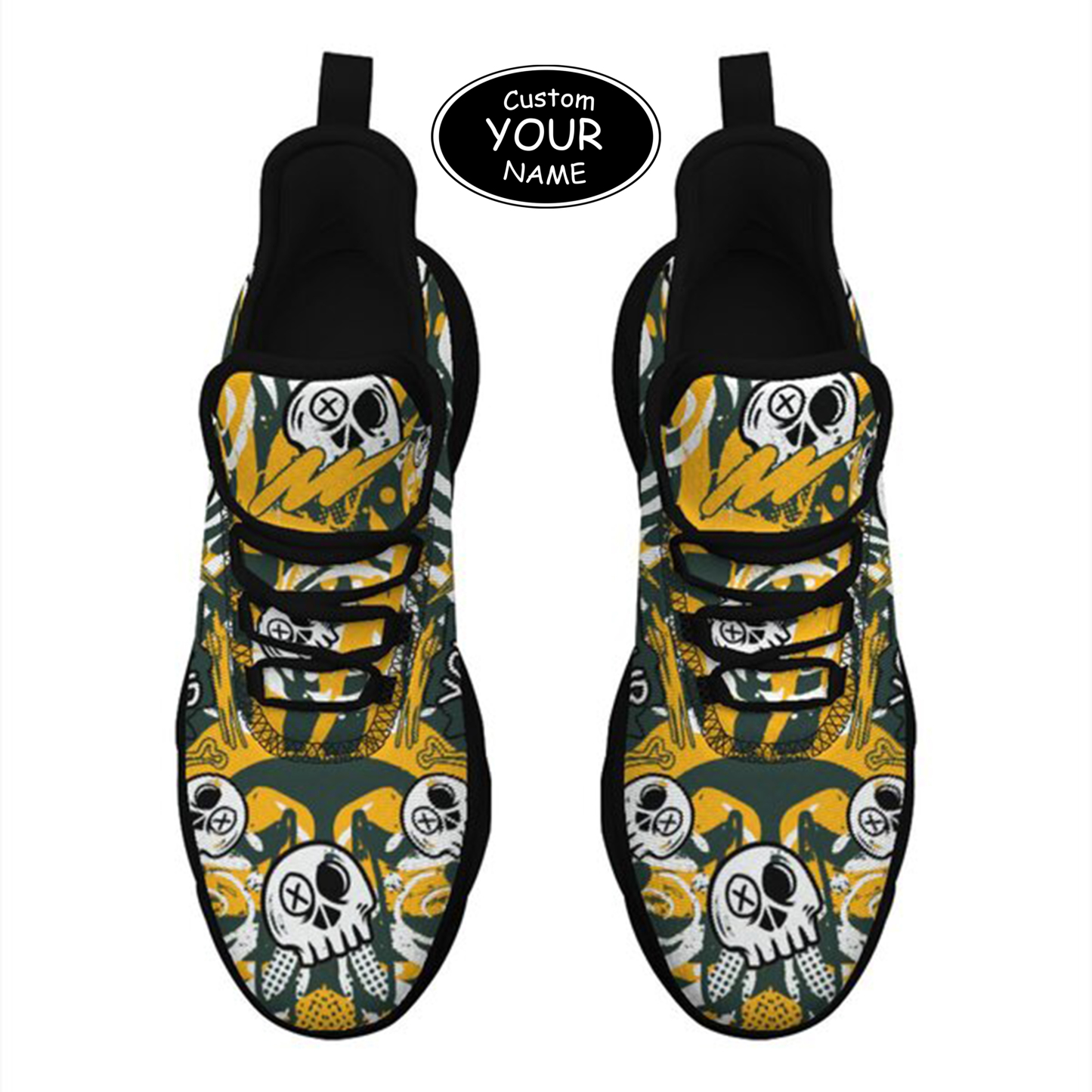 Max Sowl-25-cy-Green Bay-13-7, Personalized Green Bay Sneakers, Custom Breathable Walking Shoes, Patriotic Running Shoes