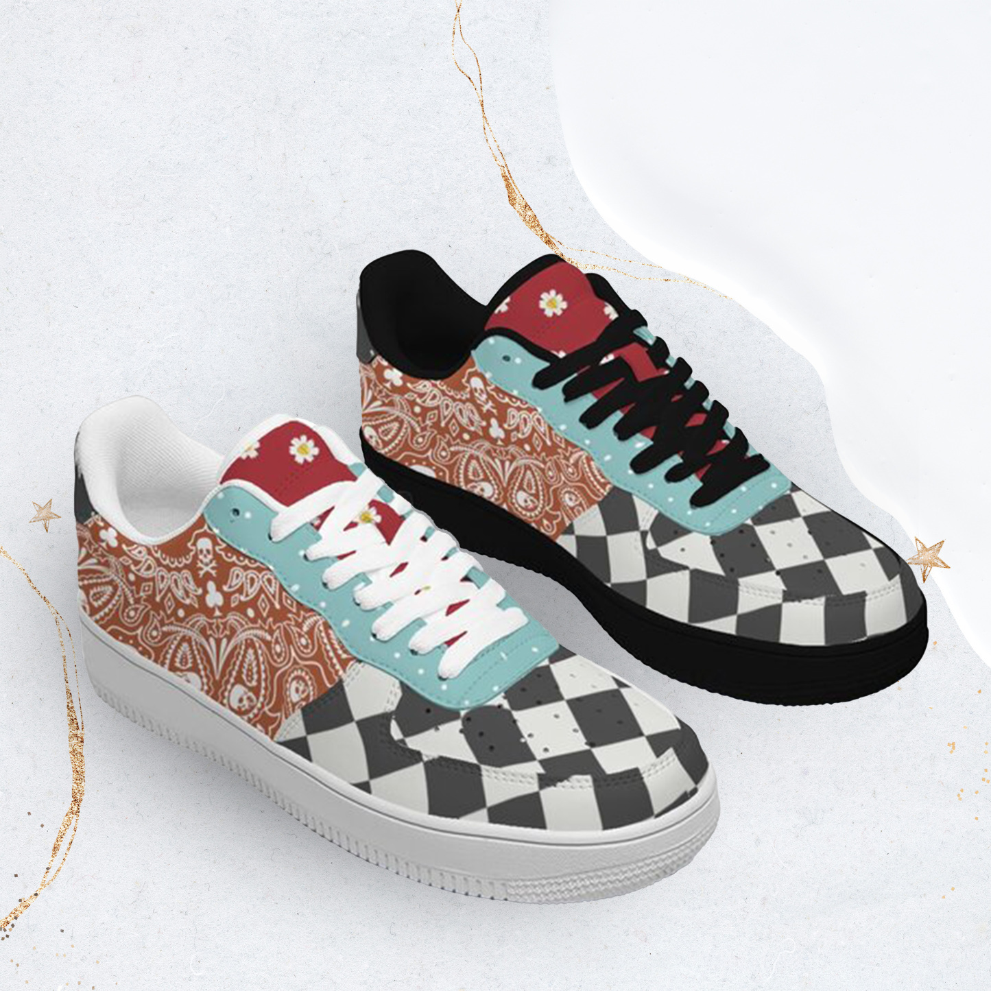 Air Force 1-25-yy-Quiet Luxe-6, Personalized Light Luxury Vintage Sneakers, Breathable Running Shoes, Patchwork Luxury-inspired Design, Anti-Slip Athletic Shoes, Lightweight Walking Sneakers