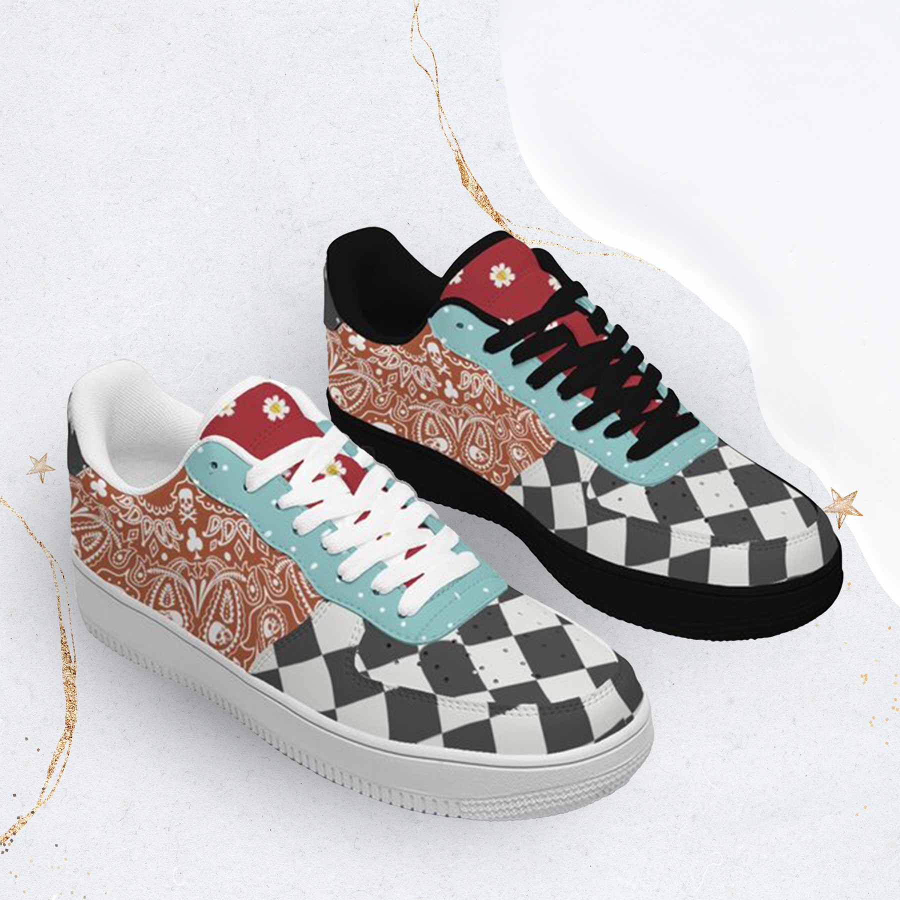 Air Force 1-25-yy-Quiet Luxe-6, Personalized Light Luxury Vintage Sneakers, Breathable Running Shoes, Patchwork Luxury-inspired Design, Anti-Slip Athletic Shoes, Lightweight Walking Sneakers