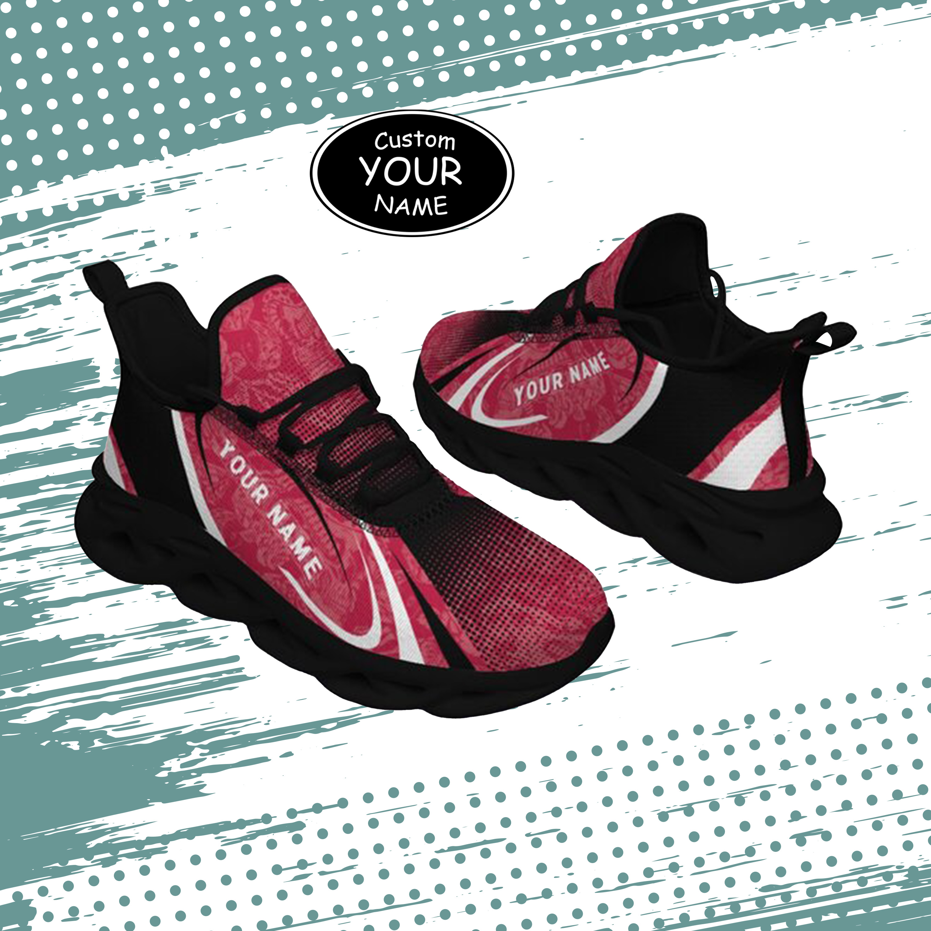 Max Sowl-25-yy-Athens-8-6, Personalized Georgia Bulldogs Custom Max Sowl Shoes, Personalized Skull Sport Footwear, Custom Color-Blocked Running Shoes