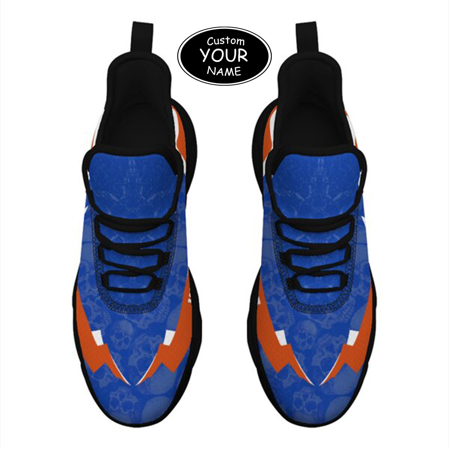Max Sowl-25-cy-Boise-23-6, Personalized Boise State Broncos Custom Max Sowl Shoes, Personalized Skull Sport Footwear, Custom Color-Blocked Running Shoes