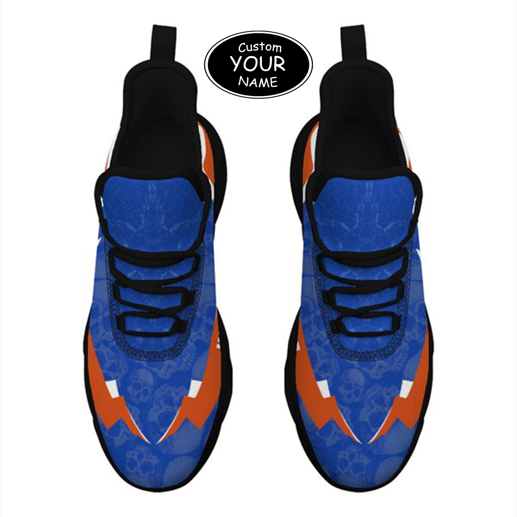 Max Sowl-25-cy-Boise-23-6, Personalized Boise State Broncos Custom Max Sowl Shoes, Personalized Skull Sport Footwear, Custom Color-Blocked Running Shoes