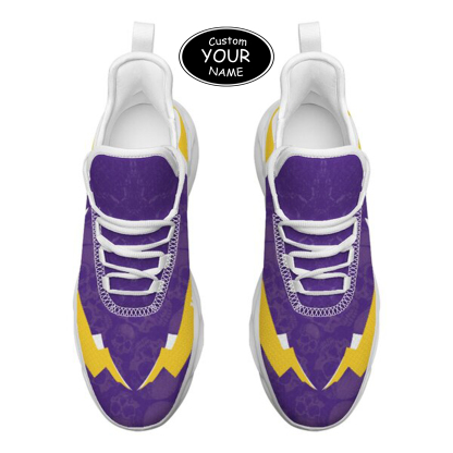Max Sowl-25-cy-Baton Rouge-6-6, Personalized LSU Tigers Custom Max Sowl Shoes, Personalized Skull Sport Footwear, Custom Color-Blocked Running Shoes