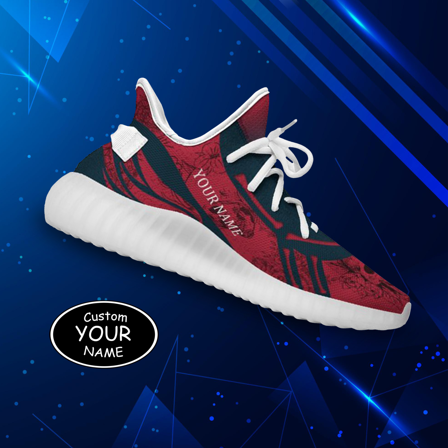 SH051-25-cy-Houston-12-1，Personalized  Houston Sneakers, Custom Breathable Walking Shoes, Patriotic Running Shoes