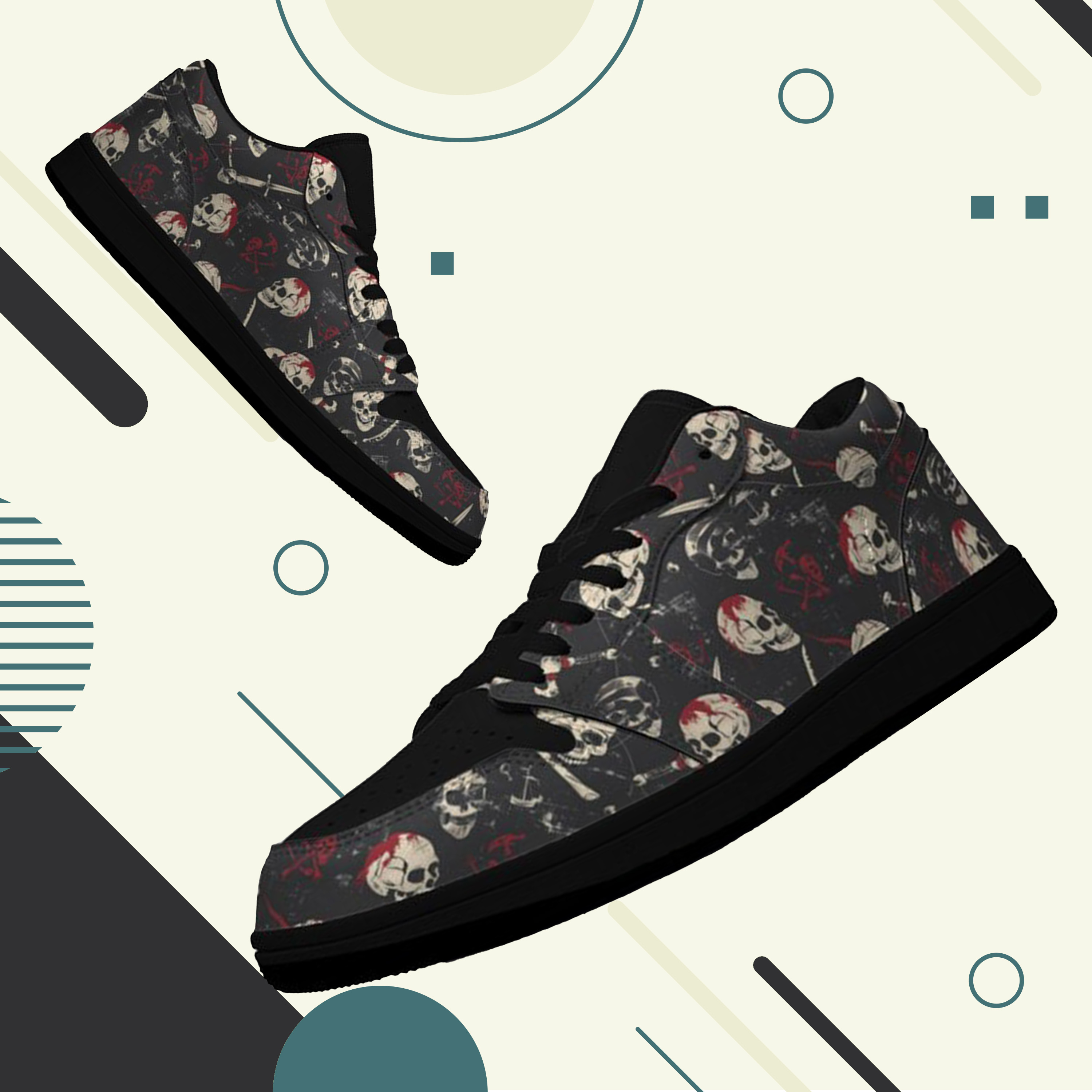 Jordan 1 Low-25-yy-skull-20, Jordan 1 Retro Low Sneakers, Personalized Gothic Shoes, Skull Design, Unisex Non Slip Walking Sneakers, Lightweight Breathable Running Shoes, Casual Sports Shoes, Unique Holidays Gifts