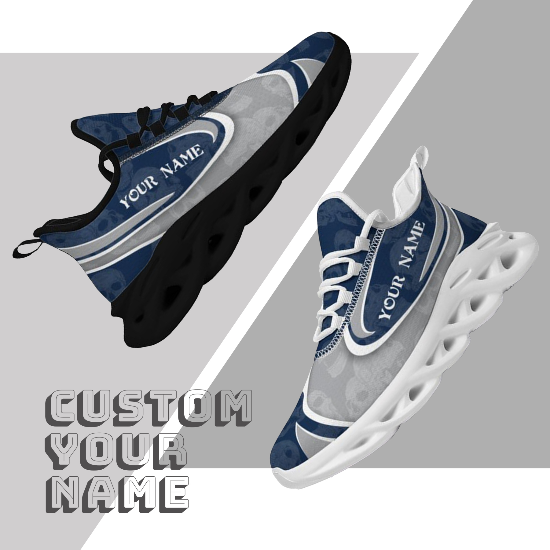 Personalized Penn State Nittany Lions Custom Max Sowl Shoes, Personalized Skull Sport Footwear, Custom Color-Blocked Running Shoes
