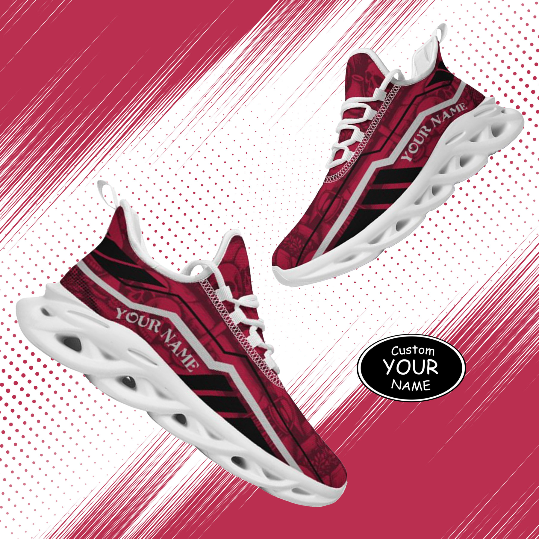 Personalized Alabama Crimson Tide Custom Max Sowl Shoes, Patriotic Running Sneakers, Custom Comfortable Walking Shoes