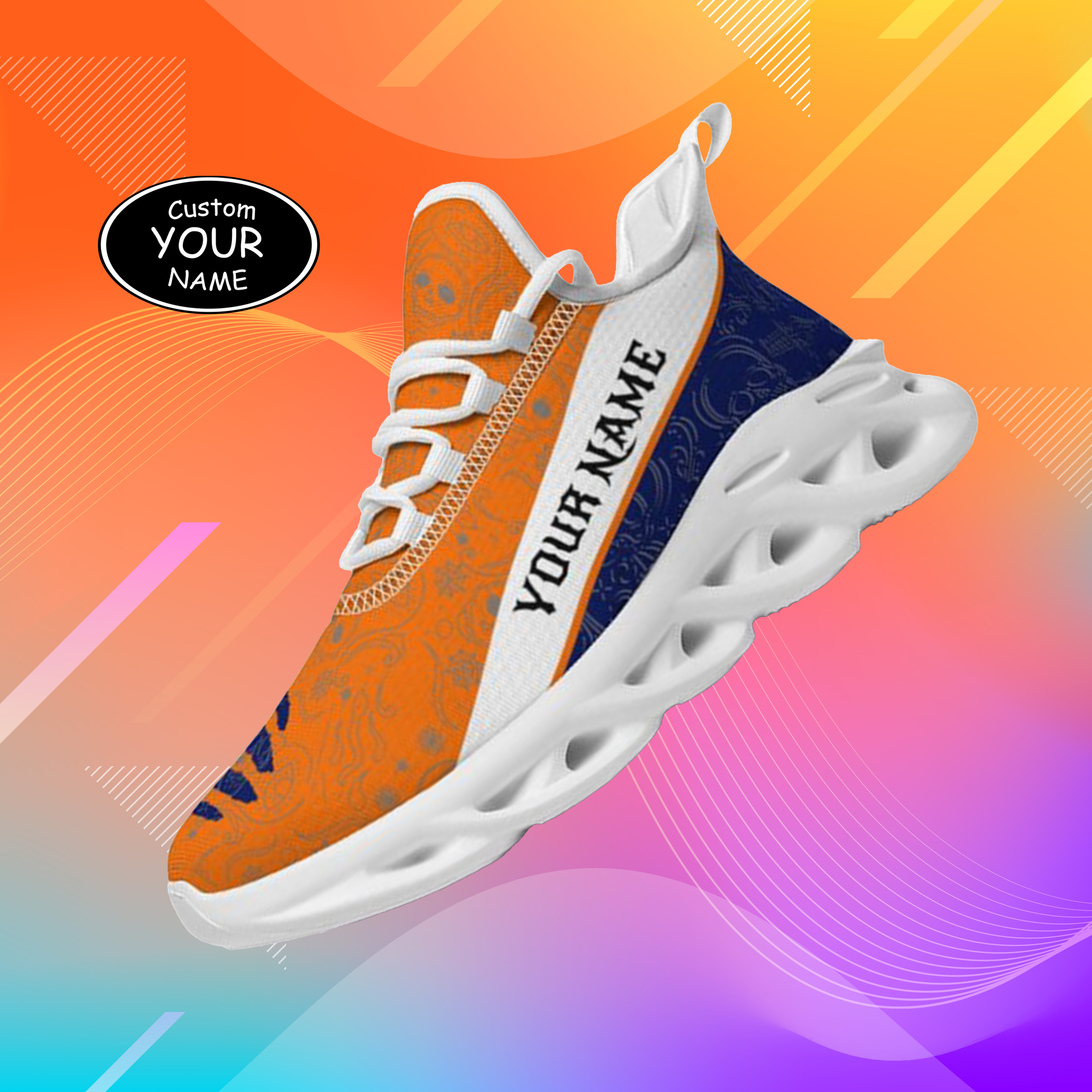 Max Sowl-25-yy-Syracuse-15-2, Personalized Syracuse Orange Custom Max Sowl Shoes, Patriotic Running Sneakers, Custom Comfortable Walking Shoes