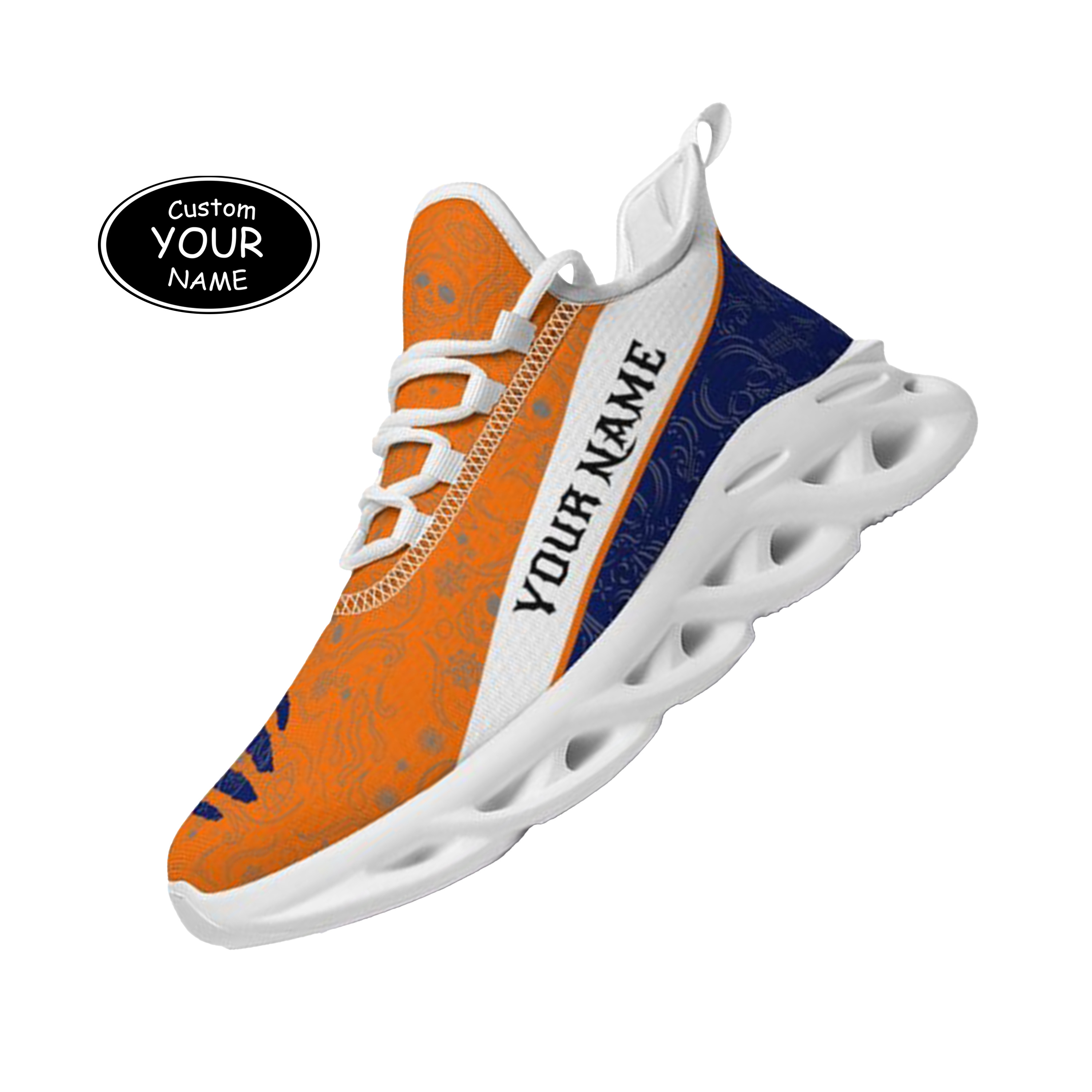 Max Sowl-25-yy-Syracuse-15-2, Personalized Syracuse Orange Custom Max Sowl Shoes, Patriotic Running Sneakers, Custom Comfortable Walking Shoes