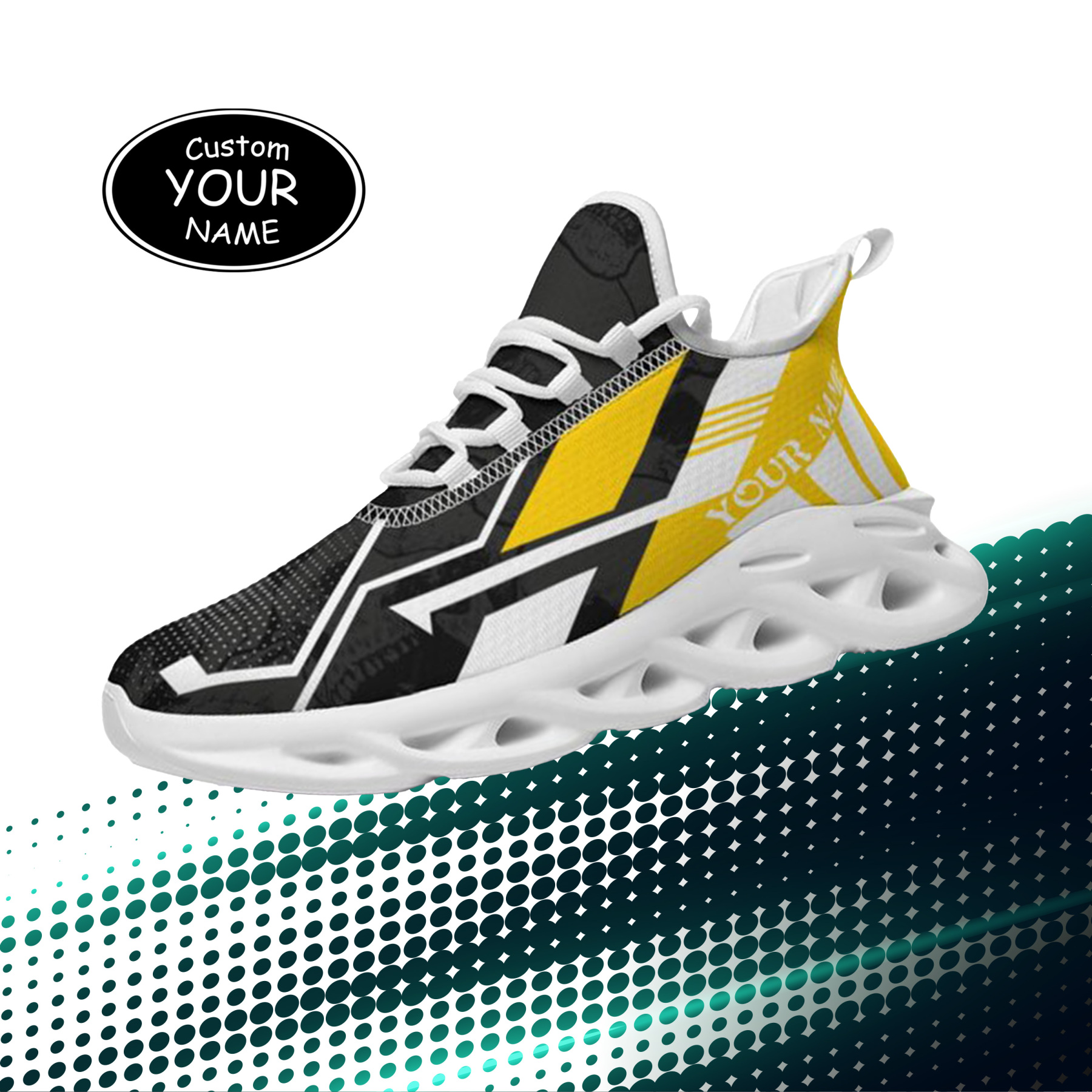 Personalized Iowa Hawkeyes Custom Max Sowl Shoes, Personalized Skull Sport Footwear, Custom Color-Blocked Running Shoes