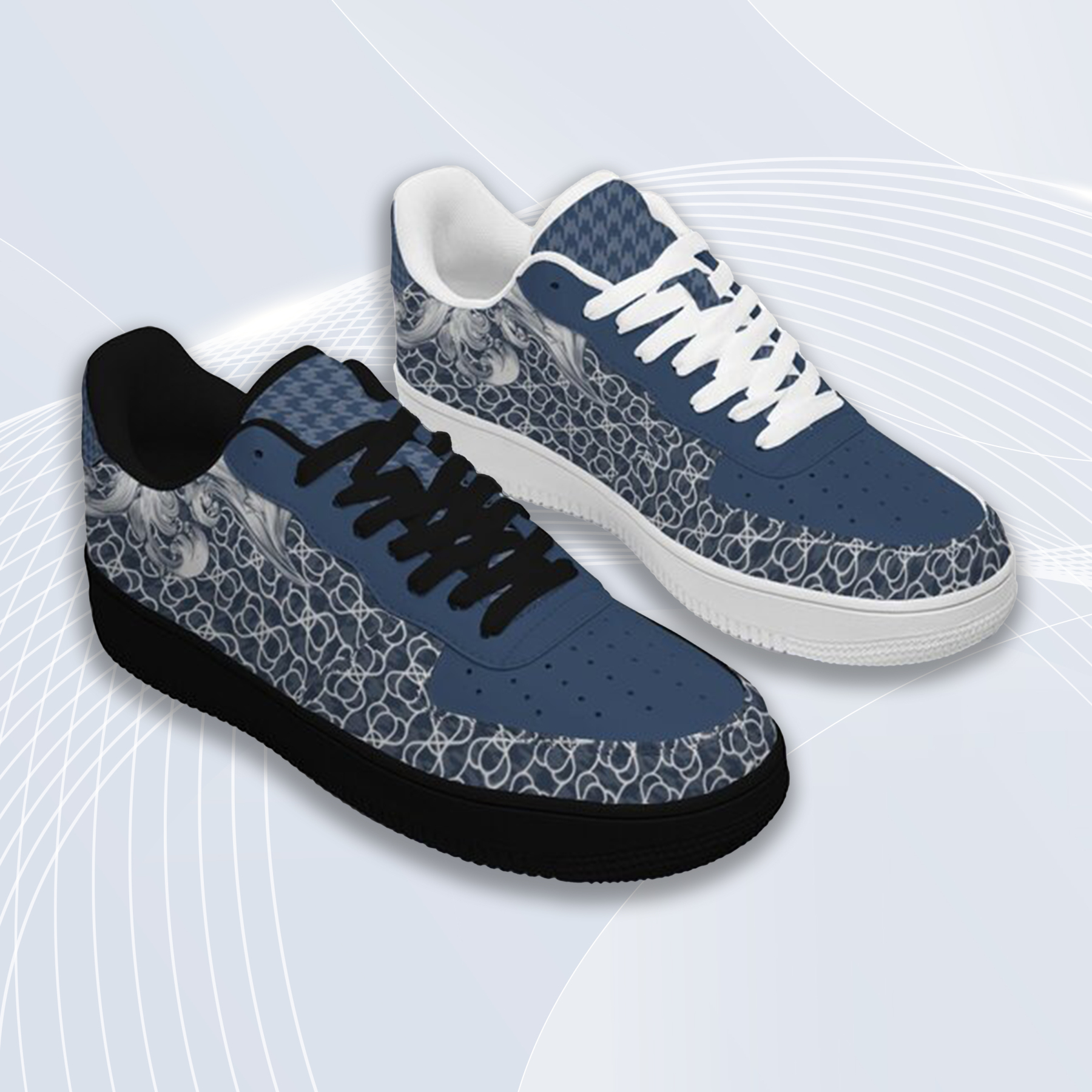 Air Force 1-25-cy-Quiet Luxe-4, Personalized Light Luxury Vintage Sneakers, Breathable Running Shoes, Printed Luxury-inspired Design, Anti-Slip Athletic Shoes, Lightweight Walking Sneakers