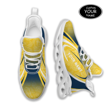 Max Sowl-25-yy-Ann Arbor-14-6, Personalized Michigan Wolverines Custom Max Sowl Shoes, Personalized Skull Sport Footwear, Custom Color-Blocked Running Shoes