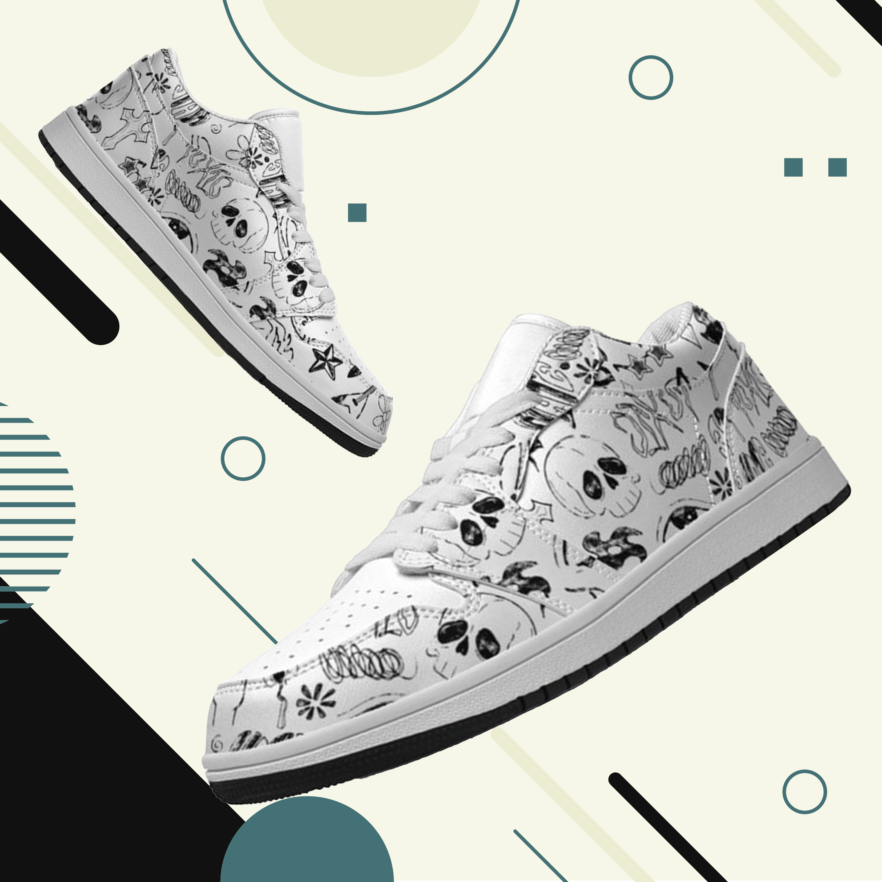 Jordan 1 Low-25-yy-skull-4, Jordan 1 Retro Low Sneakers, Personalized Gothic Shoes, Skull Design, Unisex Non Slip Walking Sneakers, Lightweight Breathable Running Shoes, Casual Sports Shoes, Unique Holidays Gifts