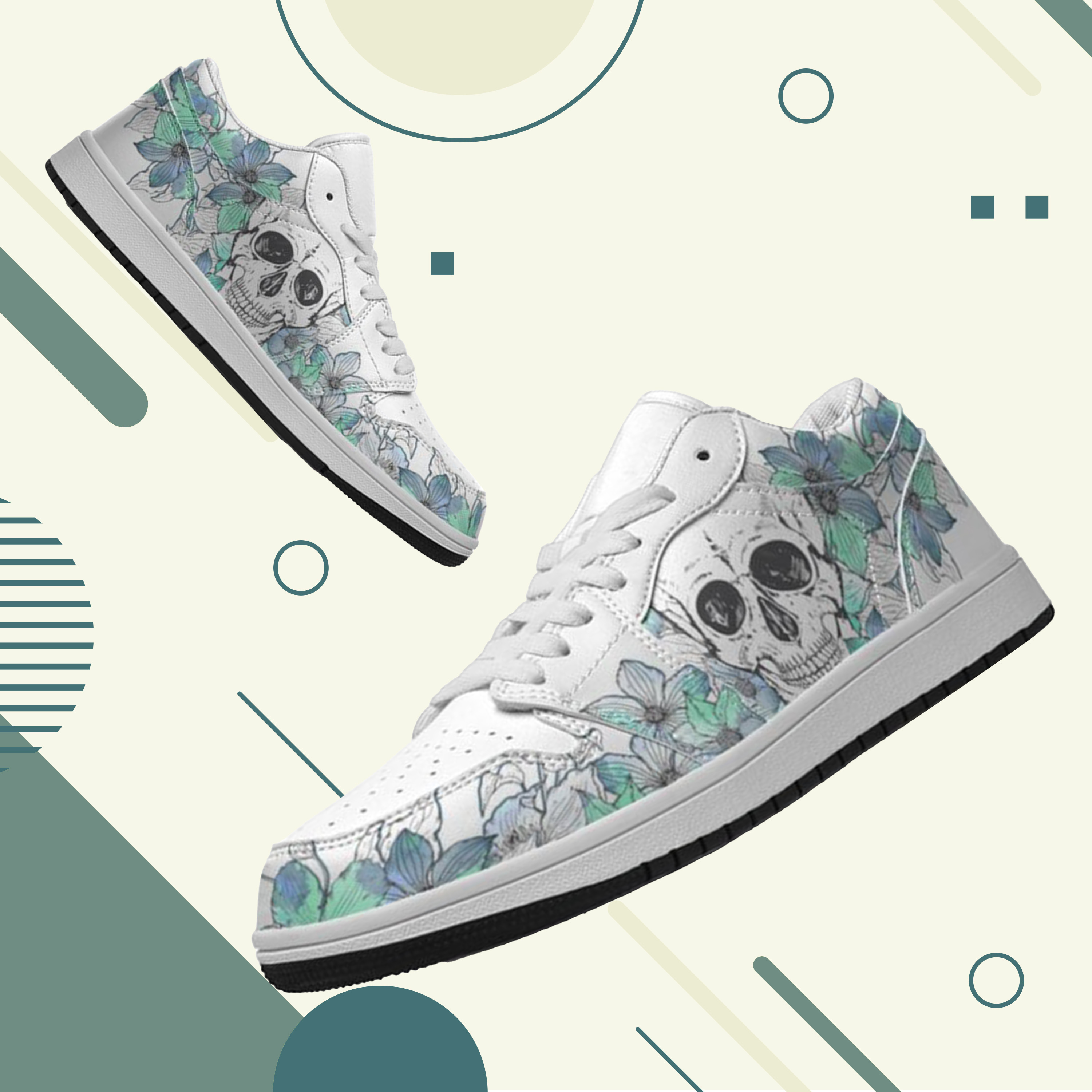 Jordan 1 Low-25-yy-skull-11, Jordan 1 Retro Low Sneakers, Personalized Gothic Shoes, Skull Design, Unisex Non Slip Walking Sneakers, Lightweight Breathable Running Shoes, Casual Sports Shoes, Unique Holidays Gifts