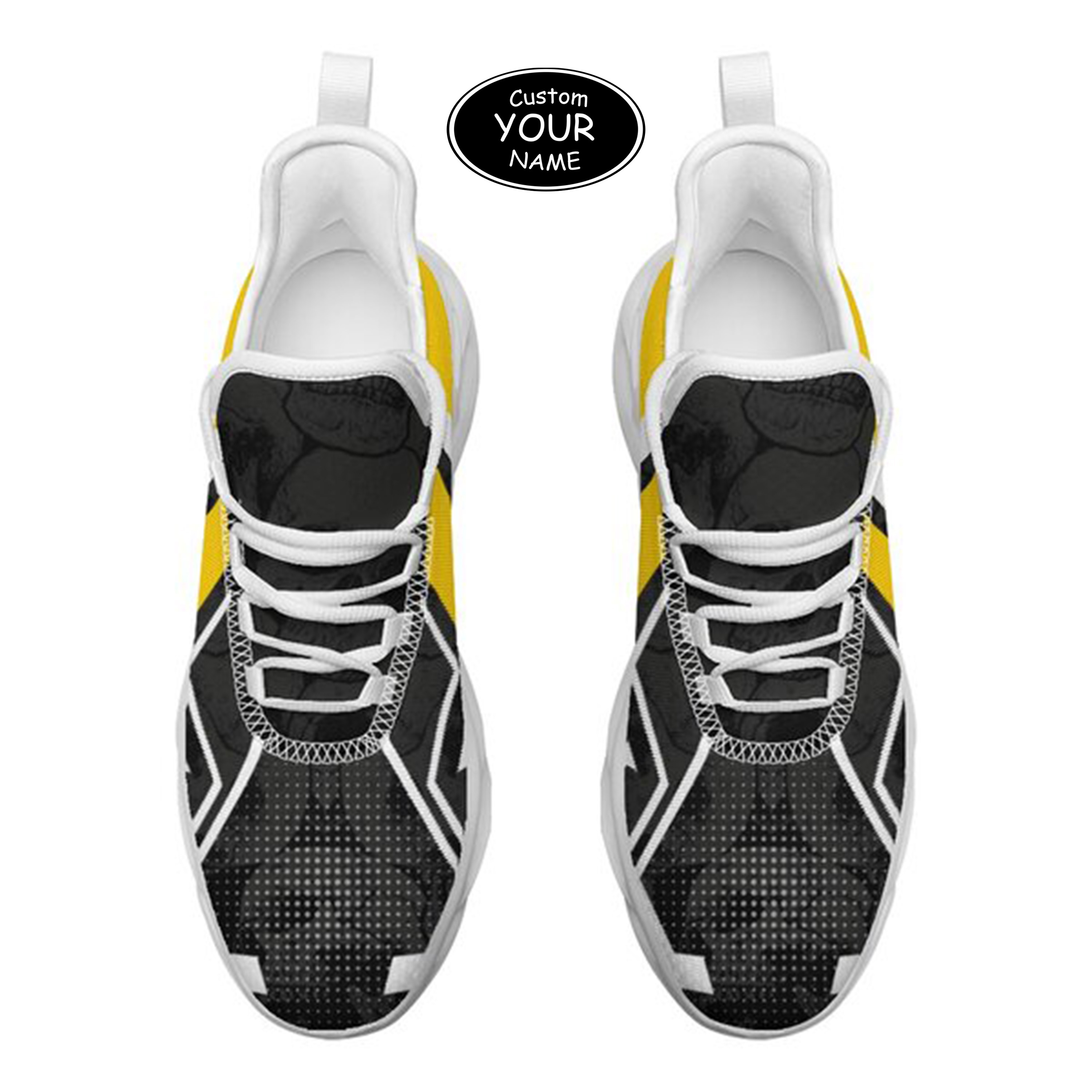 Max Sowl-25-yy-Iowa City-25-5, Personalized Iowa Hawkeyes Custom Max Sowl Shoes, Personalized Skull Sport Footwear, Custom Color-Blocked Running Shoes