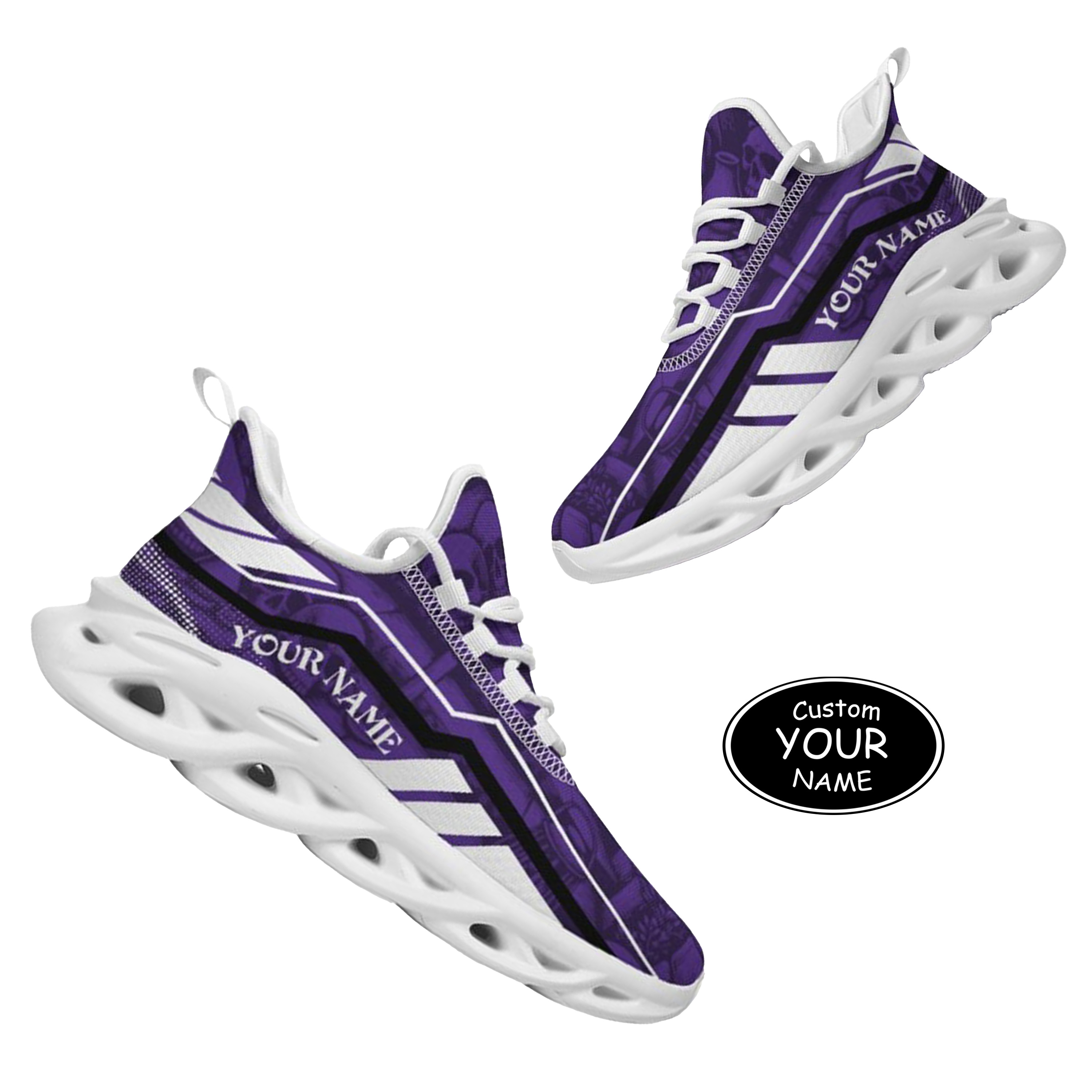 Max Sowl-25-yy-Evanston-21-1, Personalized Northwestern Wildcats Custom Max Sowl Shoes, Patriotic Running Sneakers, Custom Comfortable Walking Shoes