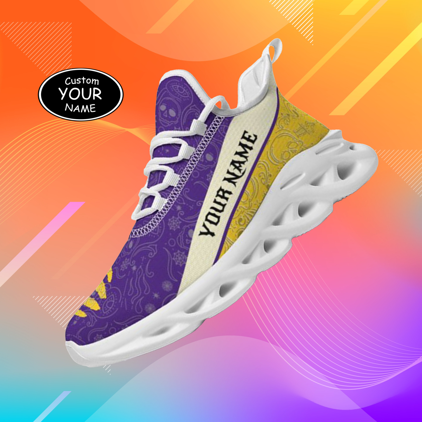 Personalized LSU Tigers Custom Max Sowl Shoes, Patriotic Running Sneakers, Custom Comfortable Walking Shoes