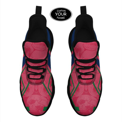 Max Sowl-25-yy-Fresno-18-5, Personalized Fresno State Bulldogs Custom Max Sowl Shoes, Personalized Skull Sport Footwear, Custom Color-Blocked Running Shoes