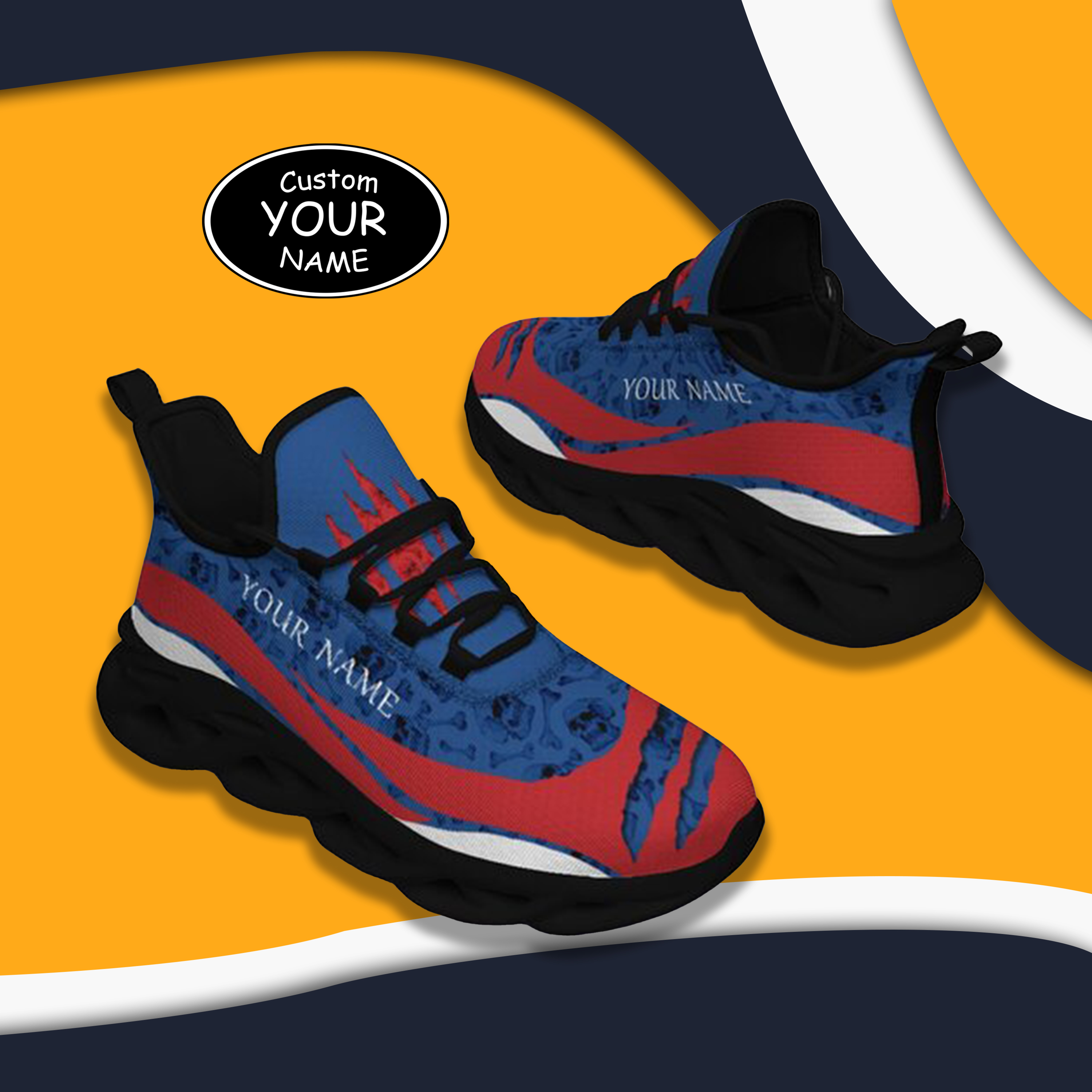 Max Sowl-25-cy-Buffalo-4-3，Personalized  Buffalo Sneakers, Custom Breathable Walking Shoes, Patriotic Running Shoes