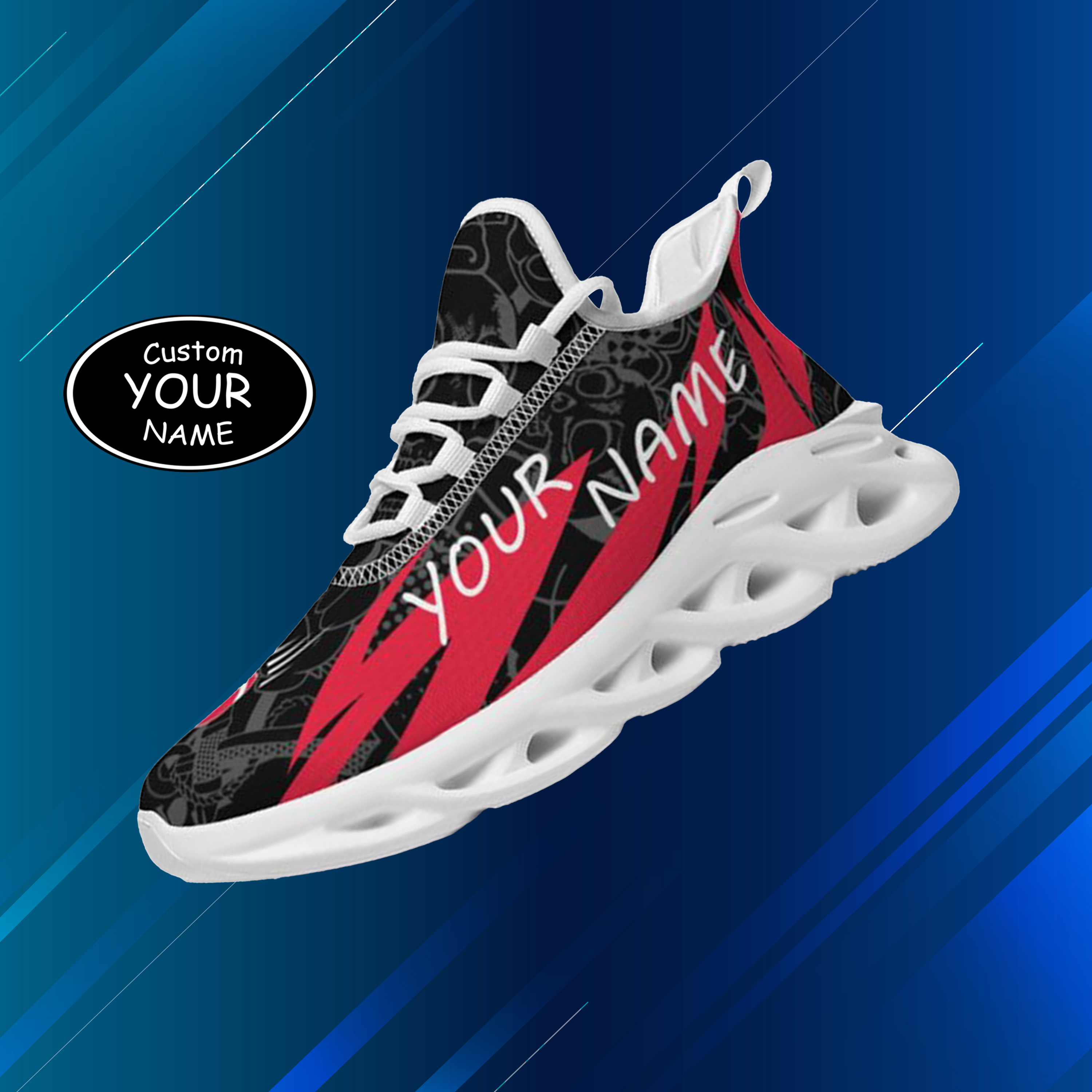 Max Sowl-25-yy-Cincinnati-24-4, Personalized Cincinnati Bearcats Custom Max Sowl Shoes, Personalized Sport Footwear, Custom Color-Blocked Running Shoes
