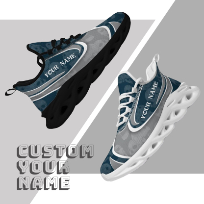 Personalized Utah State Aggies Custom Max Sowl Shoes, Personalized Skull Sport Footwear, Custom Color-Blocked Running Shoes