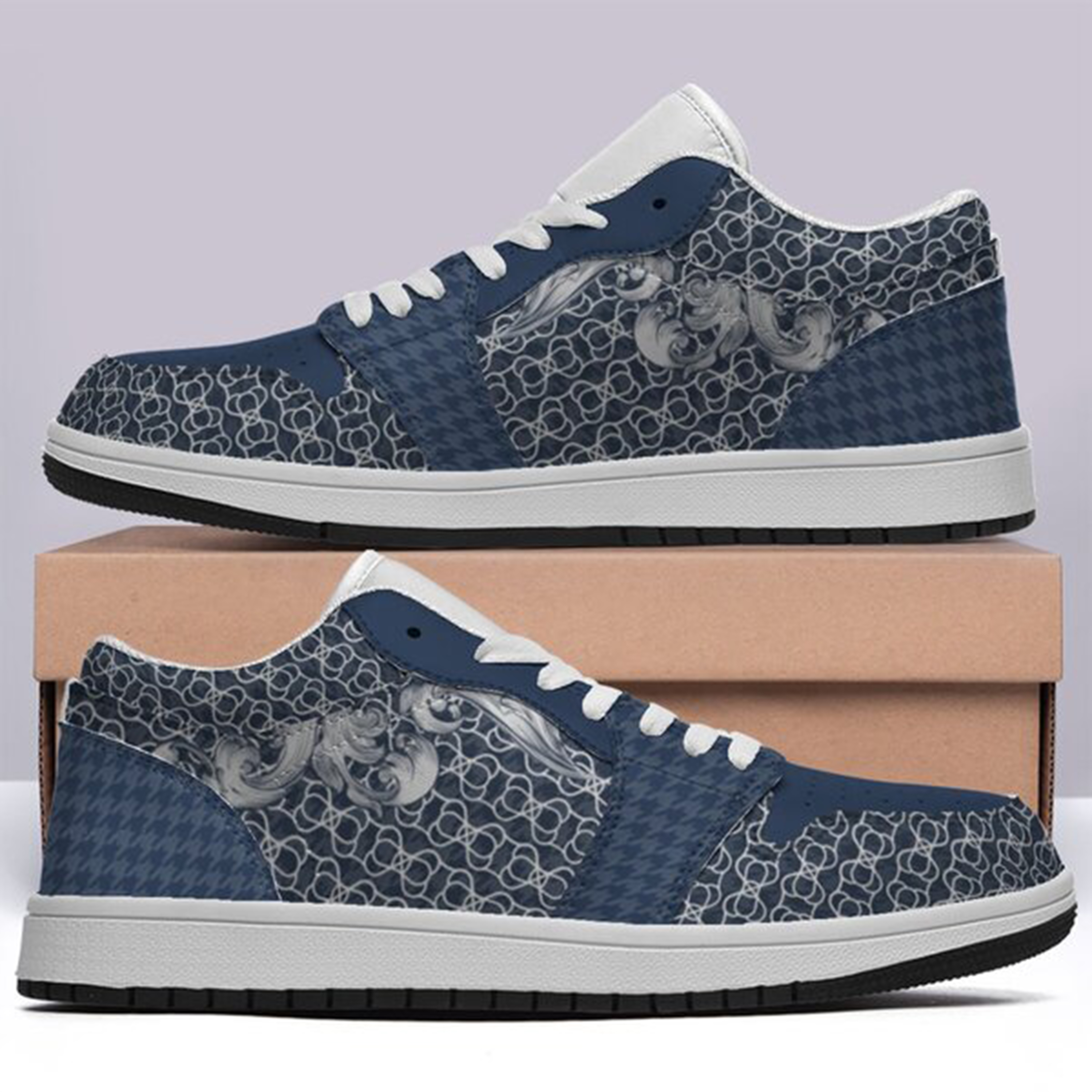 Jordan 1-25-cy-Quiet Luxe-4, Jordan 1 Retro Low Sneakers, Personalized Light Luxury Vintage Sneakers, Breathable Running Shoes, Printed Luxury-inspired Design, Anti-Slip Athletic Shoes, Lightweight Walking Sneakers