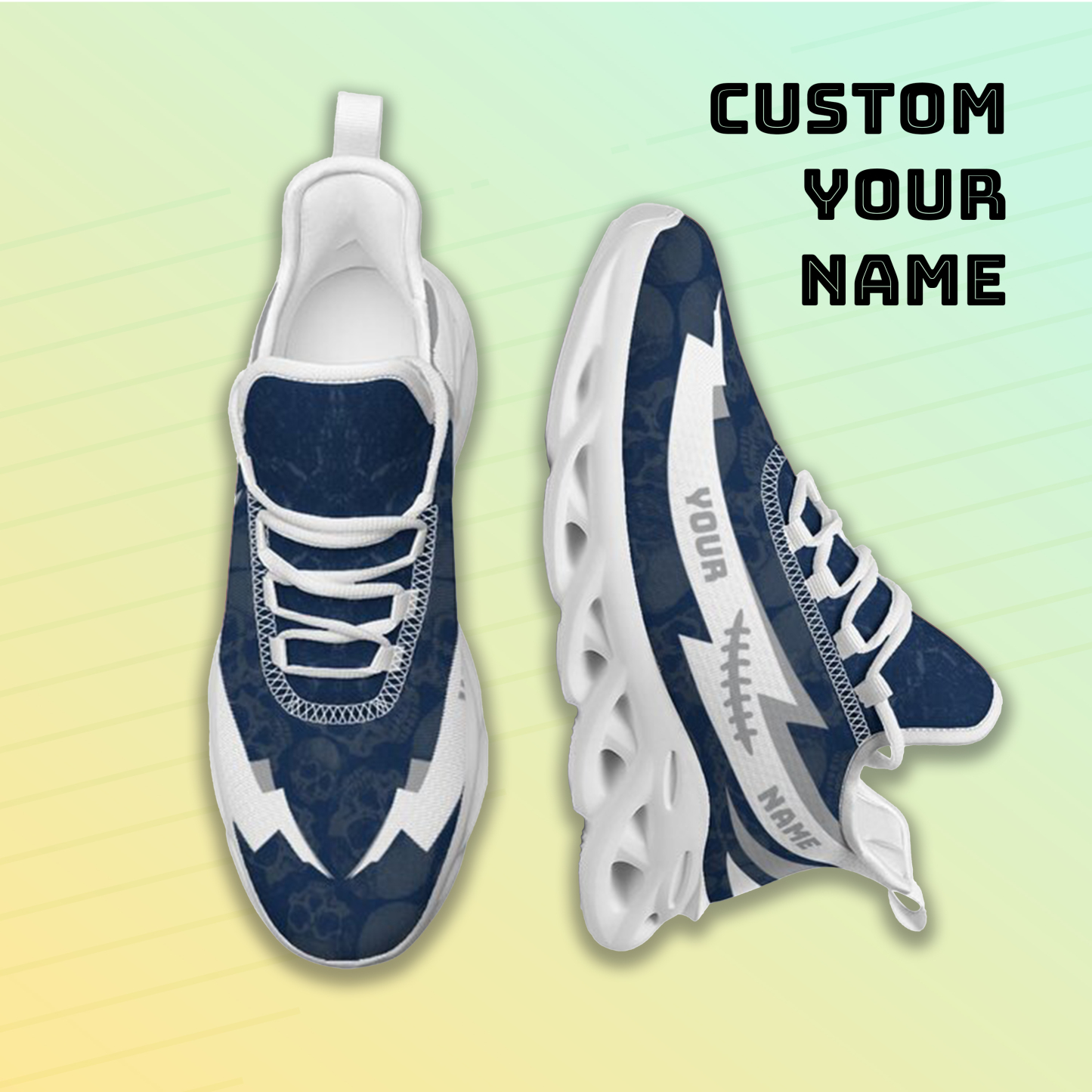 Personalized Penn State Nittany Lions Custom Max Sowl Shoes, Personalized Skull Sport Footwear, Custom Color-Blocked Running Shoes