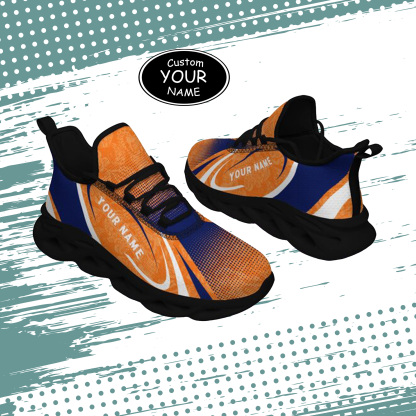 Max Sowl-25-yy-Syracuse-15-6, Personalized Syracuse Orange Custom Max Sowl Shoes, Personalized Skull Sport Footwear, Custom Color-Blocked Running Shoes