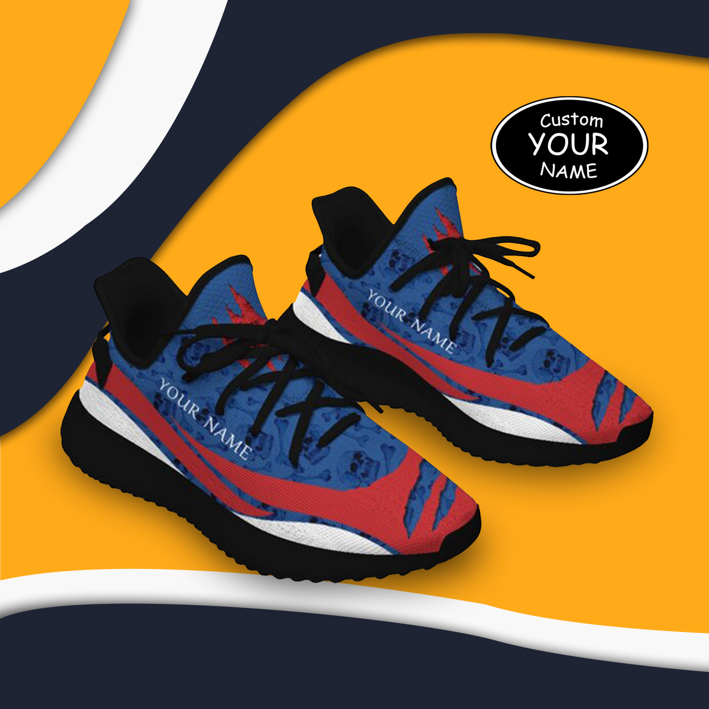 Personalized Buffalo Sneakers, Custom Breathable Walking Shoes, Patrio