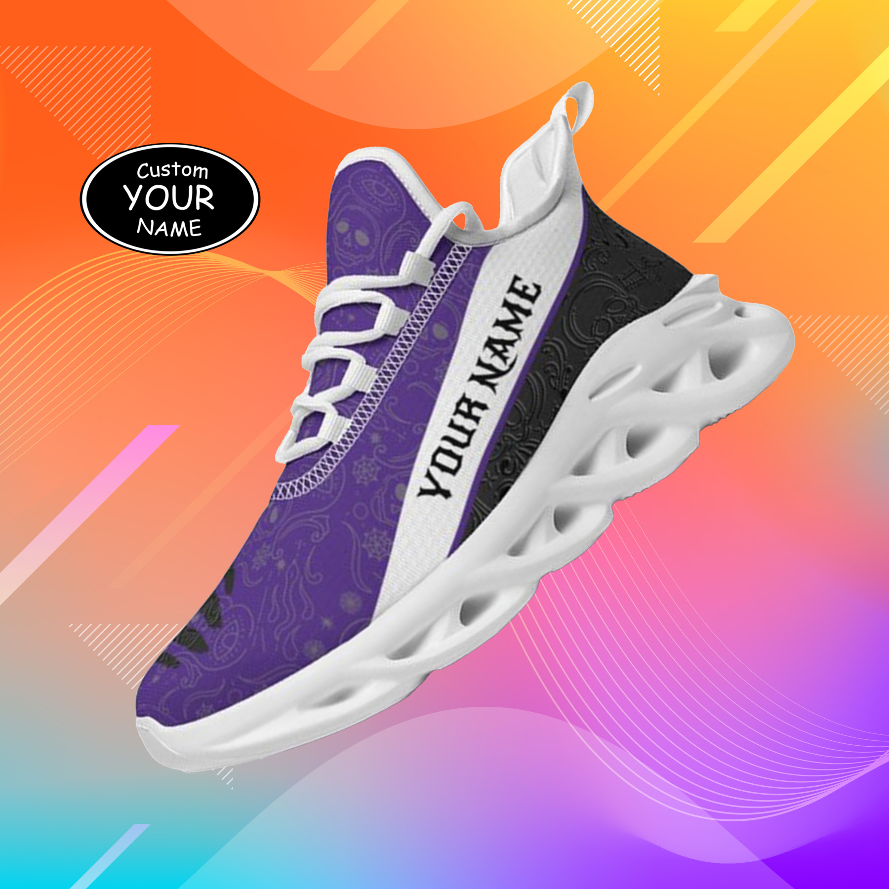 Personalized Northwestern Wildcats Custom Max Sowl Shoes, Patriotic Running Sneakers, Custom Comfortable Walking Shoes