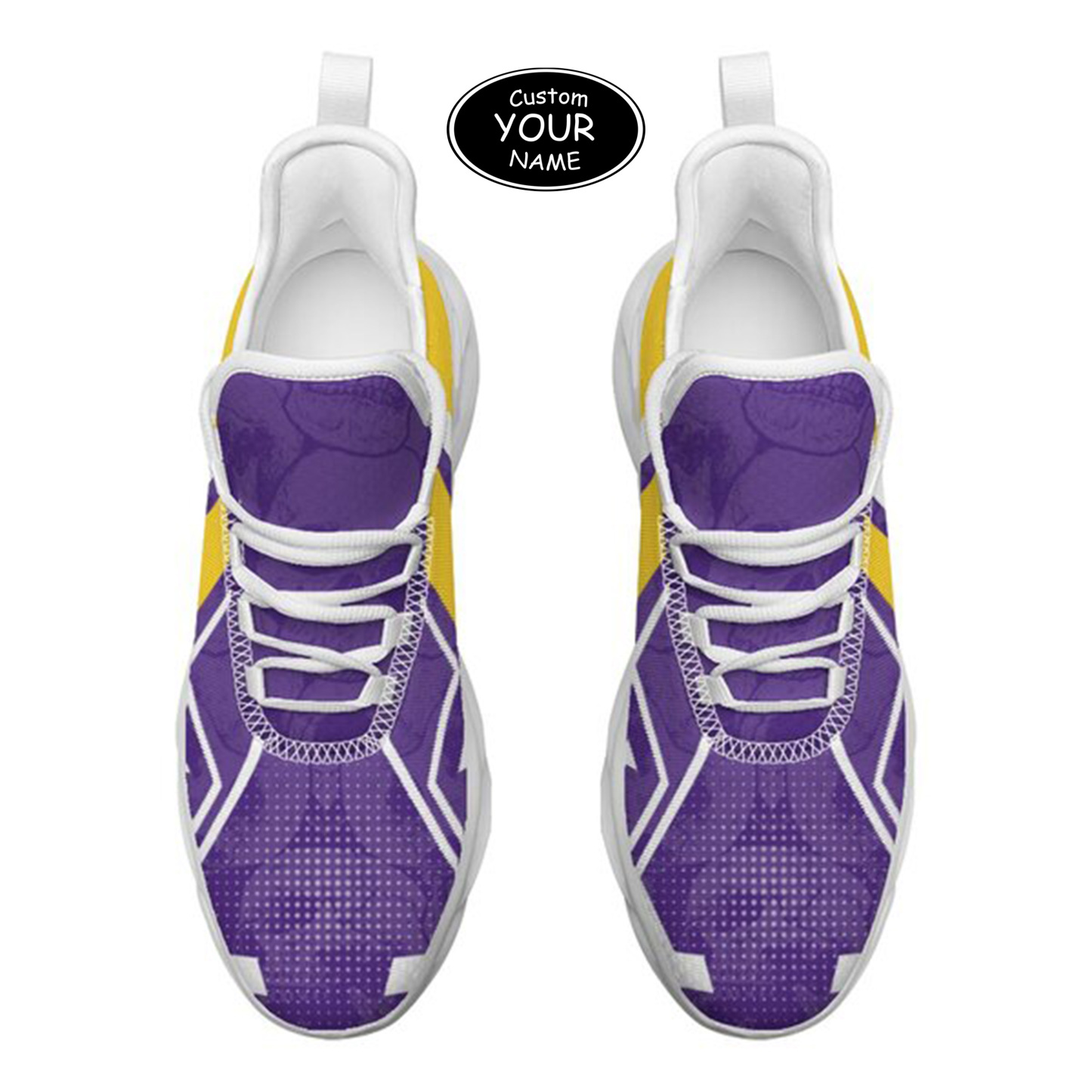 Max Sowl-25-yy-Baton Rouge-6-5, Personalized LSU Tigers Custom Max Sowl Shoes, Personalized Skull Sport Footwear, Custom Color-Blocked Running Shoes