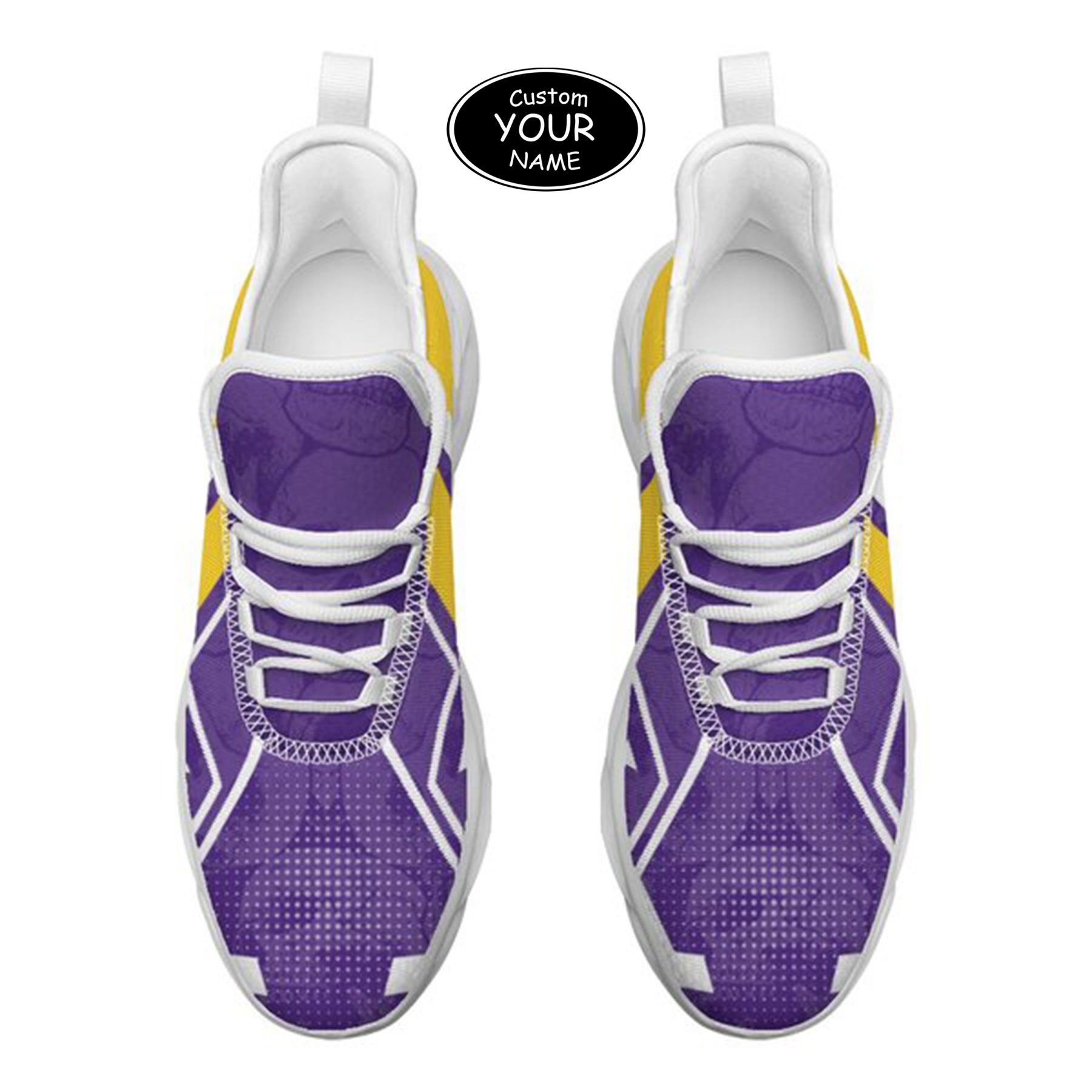 Max Sowl-25-yy-Baton Rouge-6-5, Personalized LSU Tigers Custom Max Sowl Shoes, Personalized Skull Sport Footwear, Custom Color-Blocked Running Shoes