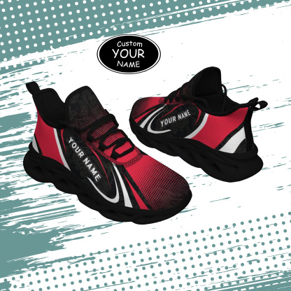 Max Sowl-25-yy-Cincinnati-24-6, Personalized Cincinnati Bearcats Custom Max Sowl Shoes, Personalized Skull Sport Footwear, Custom Color-Blocked Running Shoes