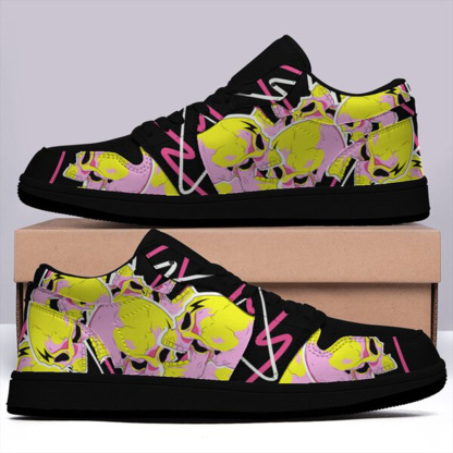 Jordan 1 Low-25-cy-skull-14, Jordan 1 Retro Low Sneakers, Personalized Gothic Shoes, Skull Design, Unisex Non Slip Walking Sneakers, Lightweight Breathable Running Shoes, Casual Sports Shoes, Unique Holidays Gifts