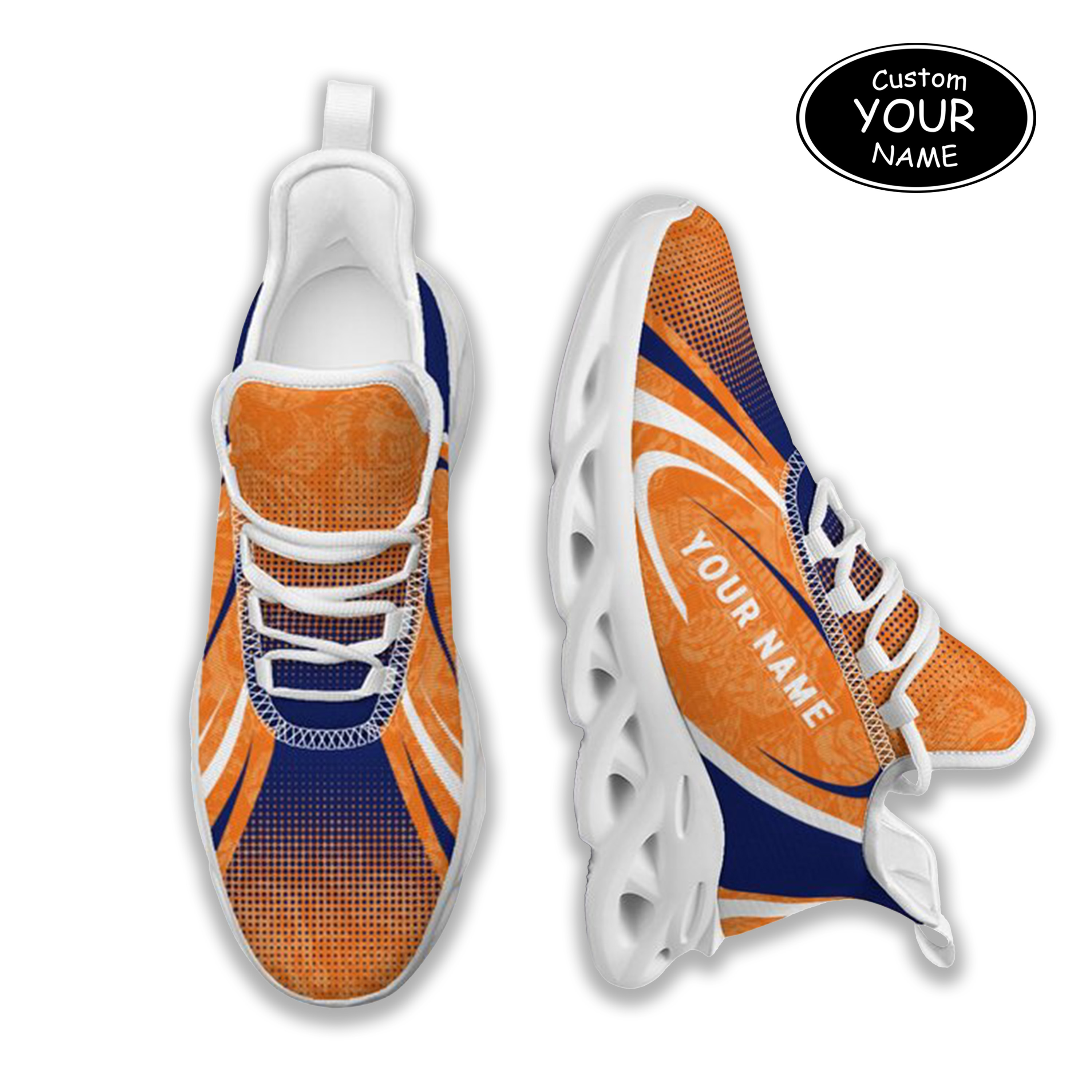 Max Sowl-25-yy-Syracuse-15-6, Personalized Syracuse Orange Custom Max Sowl Shoes, Personalized Skull Sport Footwear, Custom Color-Blocked Running Shoes