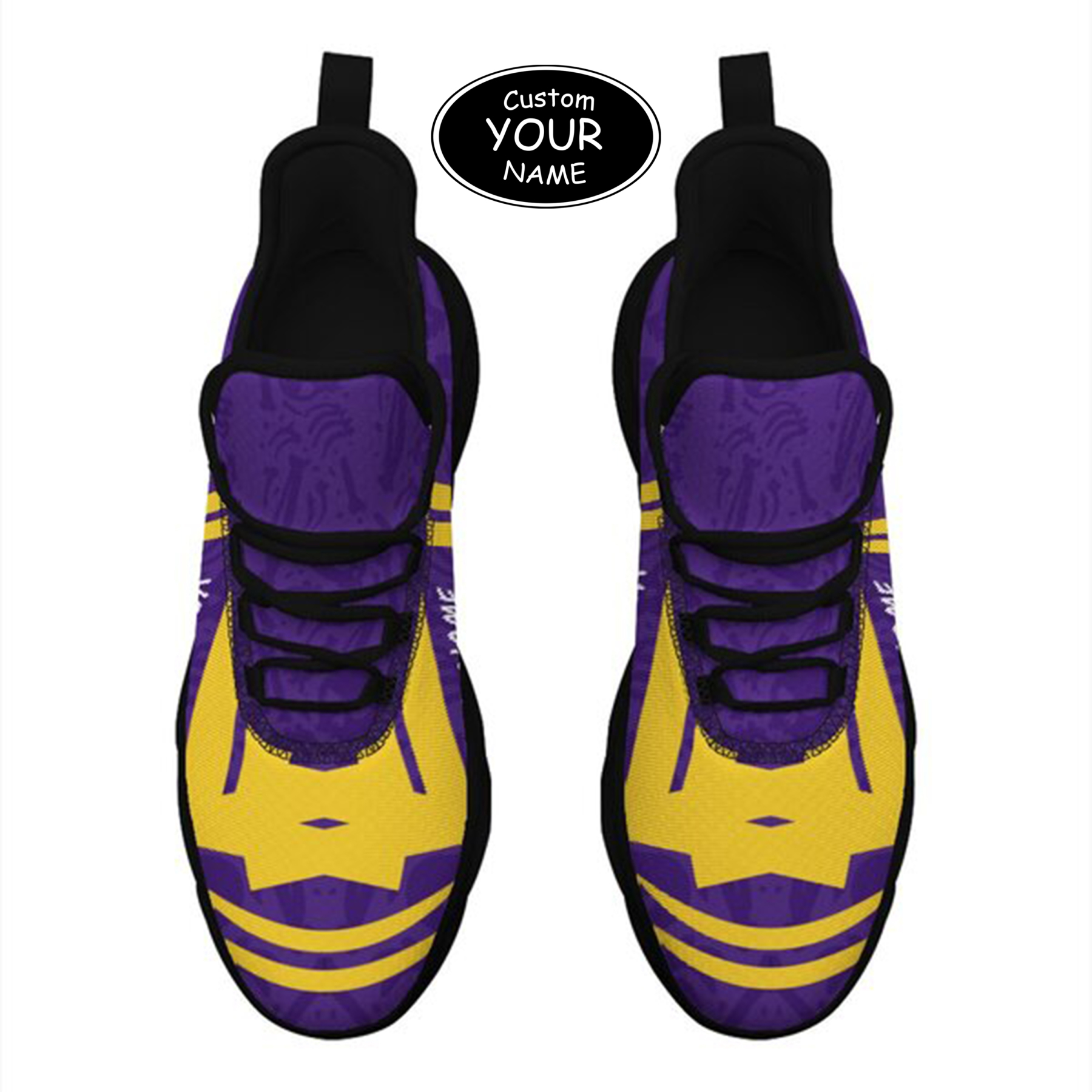 Max Sowl-25-cy-Baton Rouge-6-4, Personalized LSU Tigers Custom Max Sowl Shoes, Personalized Sport Footwear, Custom Color-Blocked Running Shoes