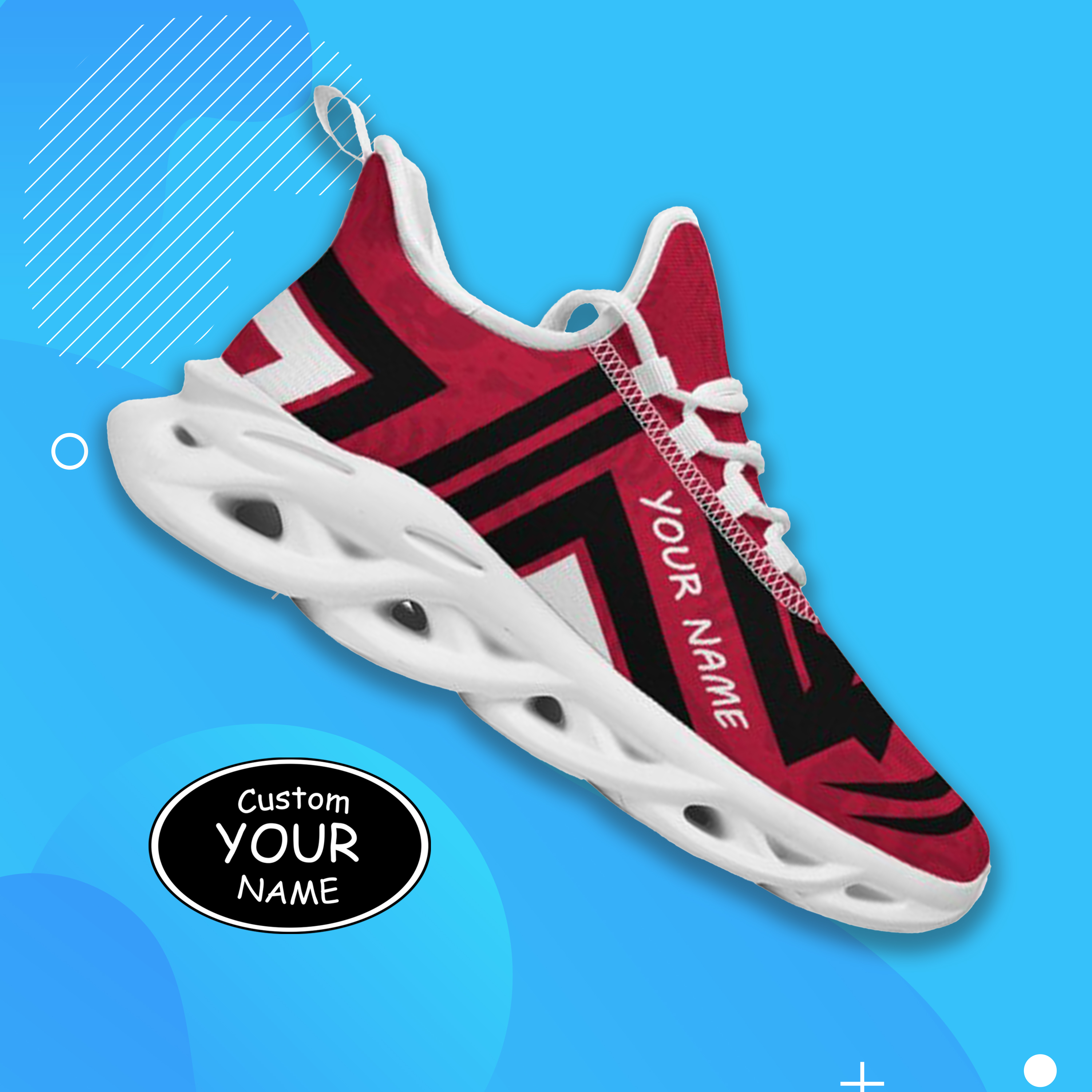 Max Sowl-25-cy-Athens-8-4, Personalized Georgia Bulldogs Custom Max Sowl Shoes, Personalized Sport Footwear, Custom Color-Blocked Running Shoes