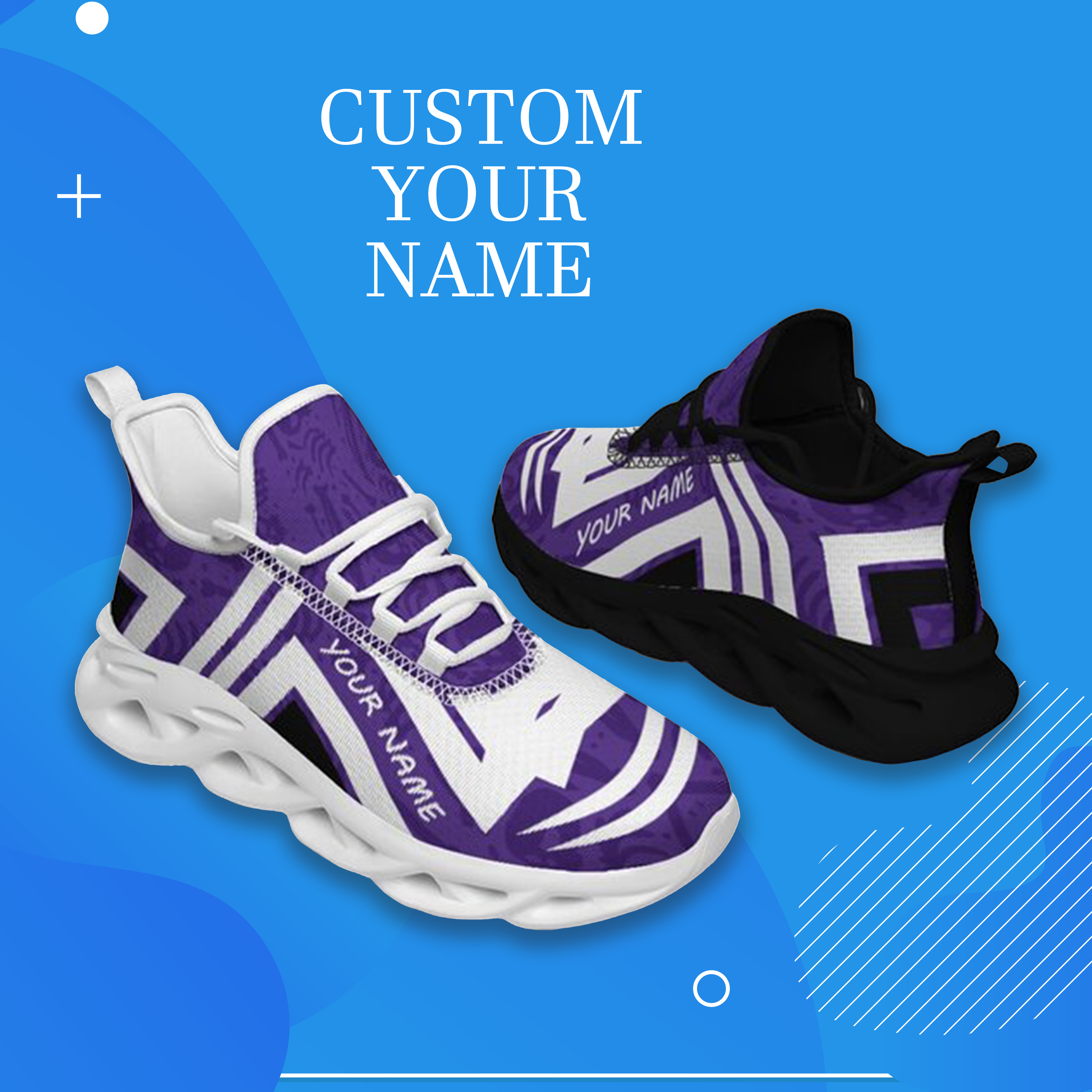 Max Sowl-25-cy-Evanston-21-4, Personalized Northwestern Wildcats Custom Max Sowl Shoes, Personalized Sport Footwear, Custom Color-Blocked Running Shoes